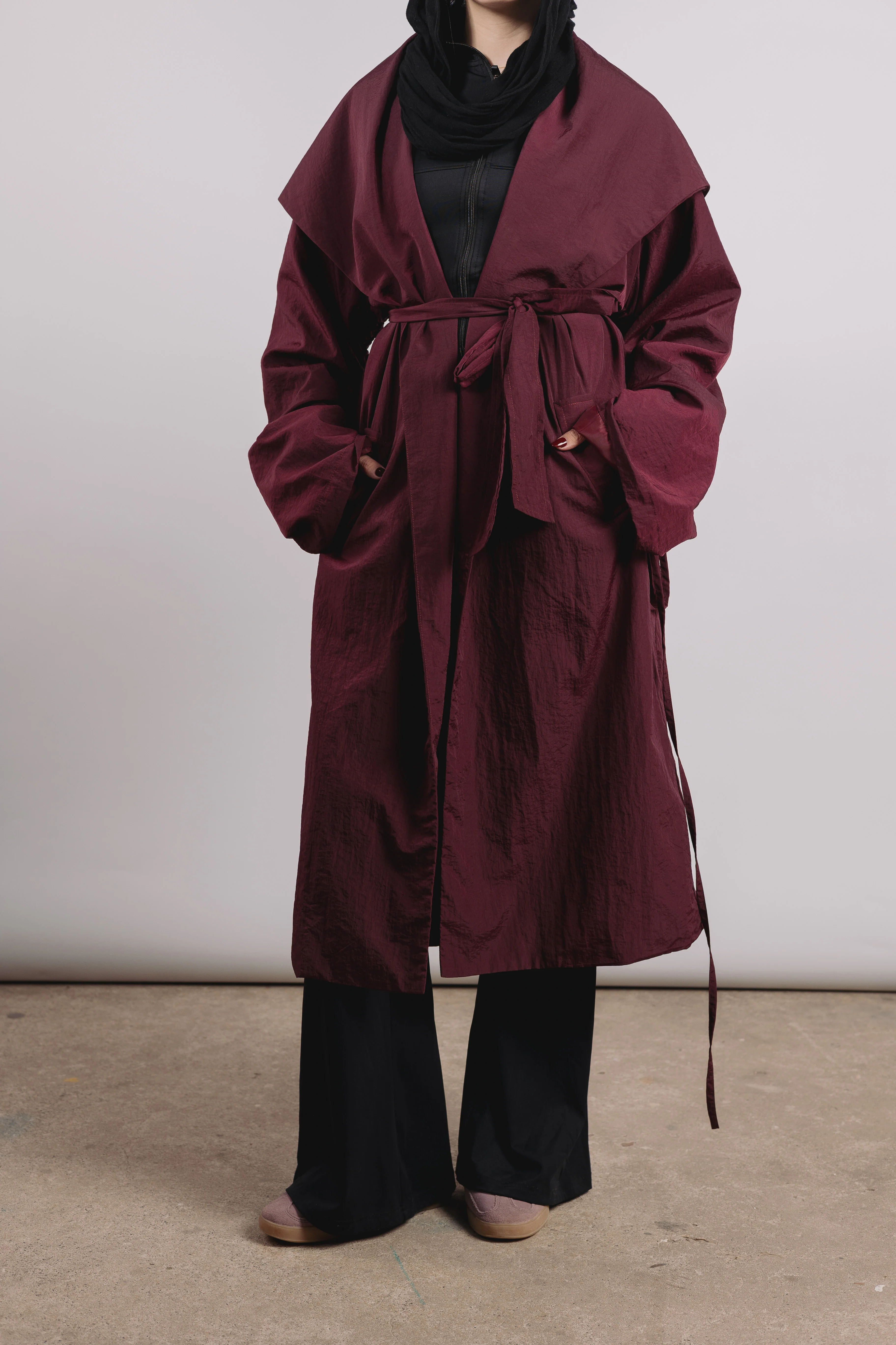 City Rush Coat in Maroon - Image 2