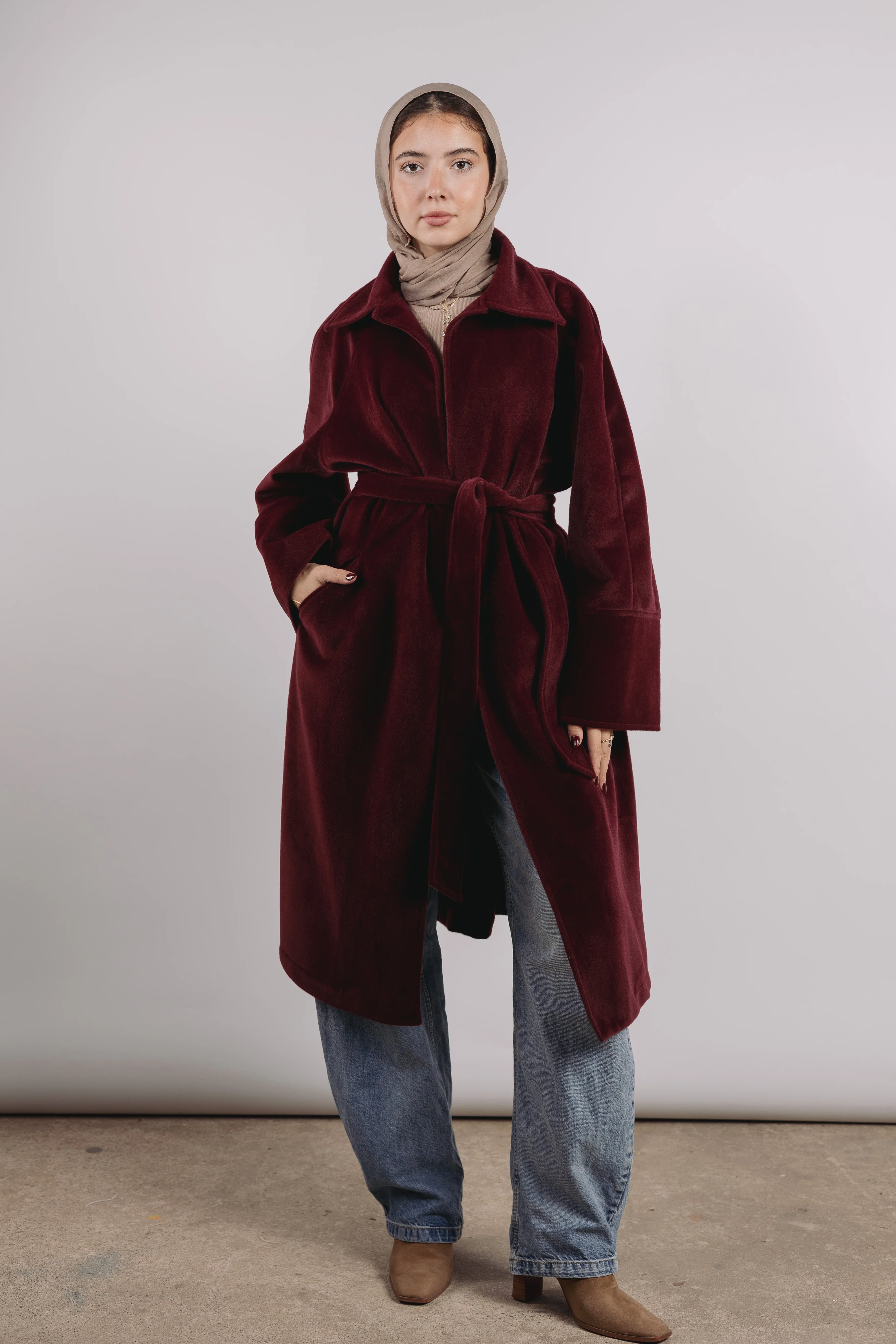 Self Made Coat in Maroon - Image 5