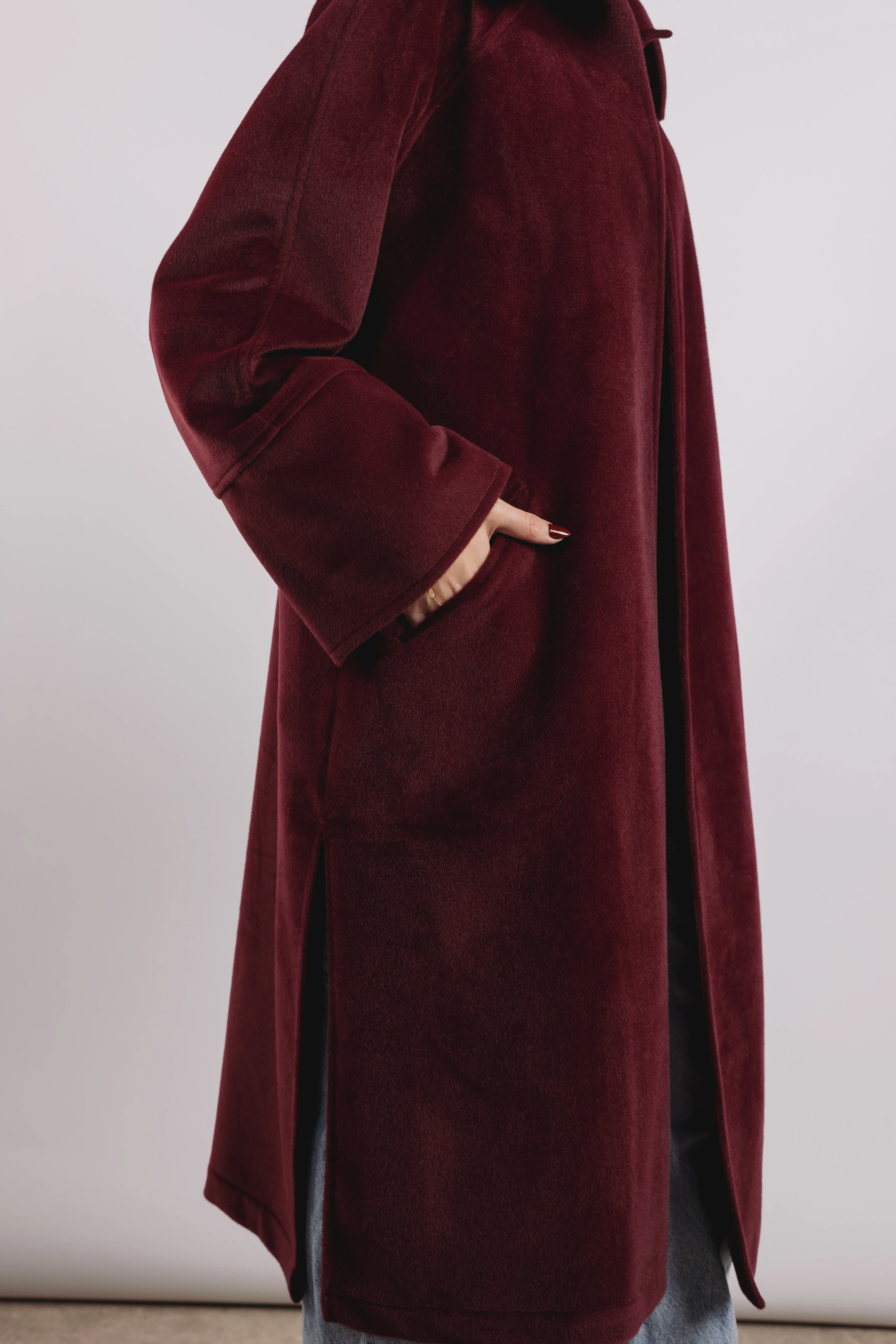 Self Made Coat in Maroon - Image 6