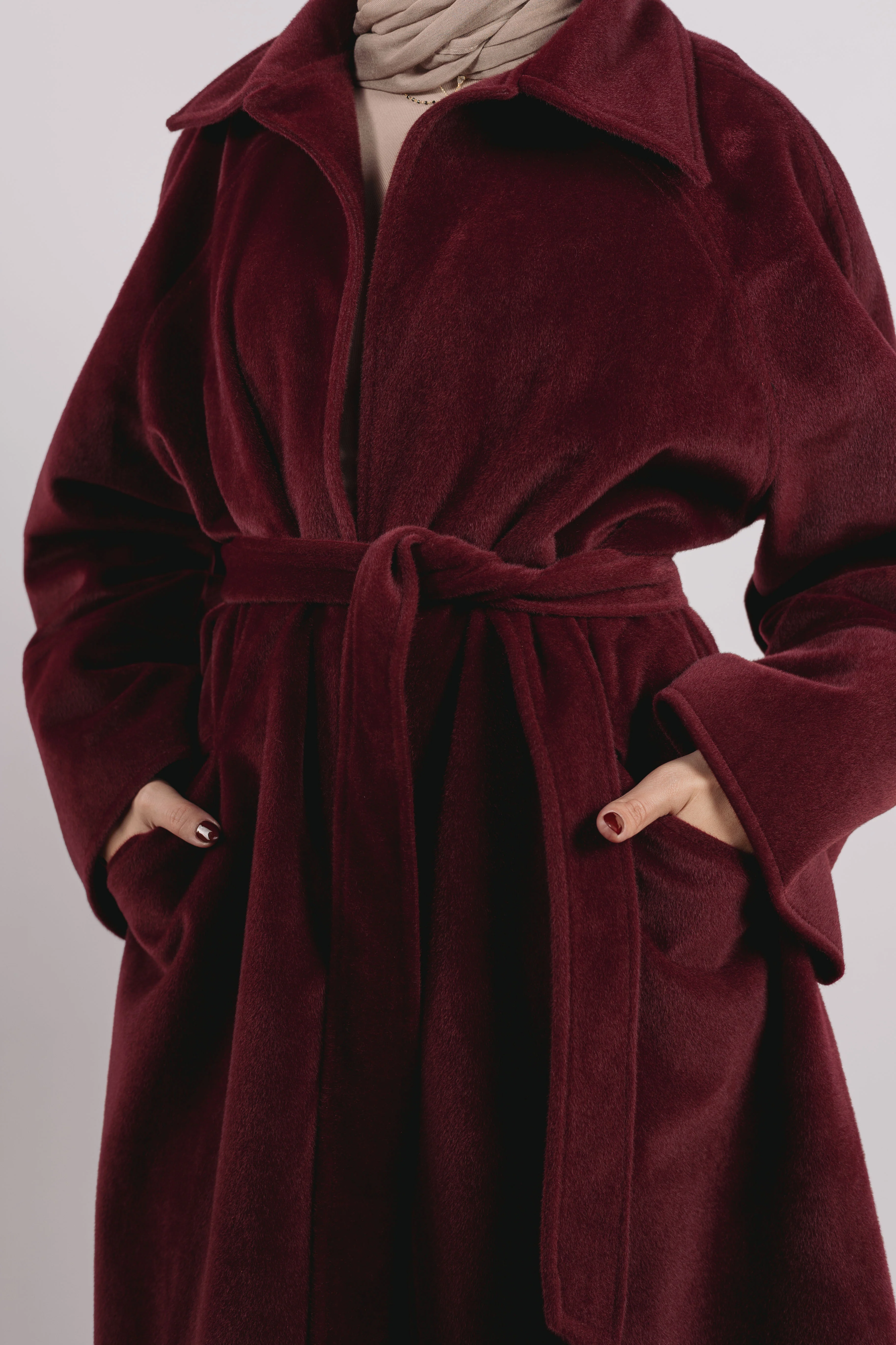Self Made Coat in Maroon - Image 7