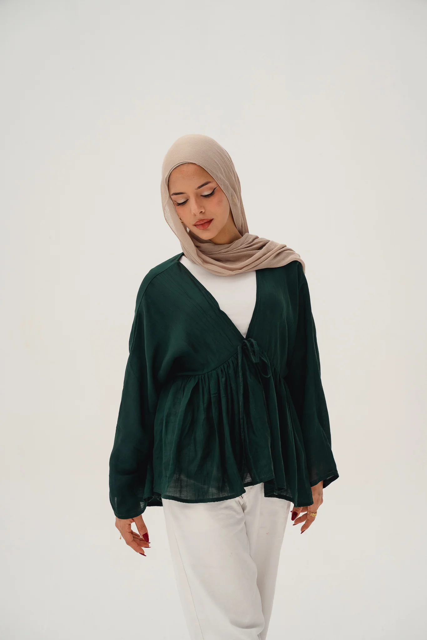 Day dreamer blouse in emerald green - Image 2