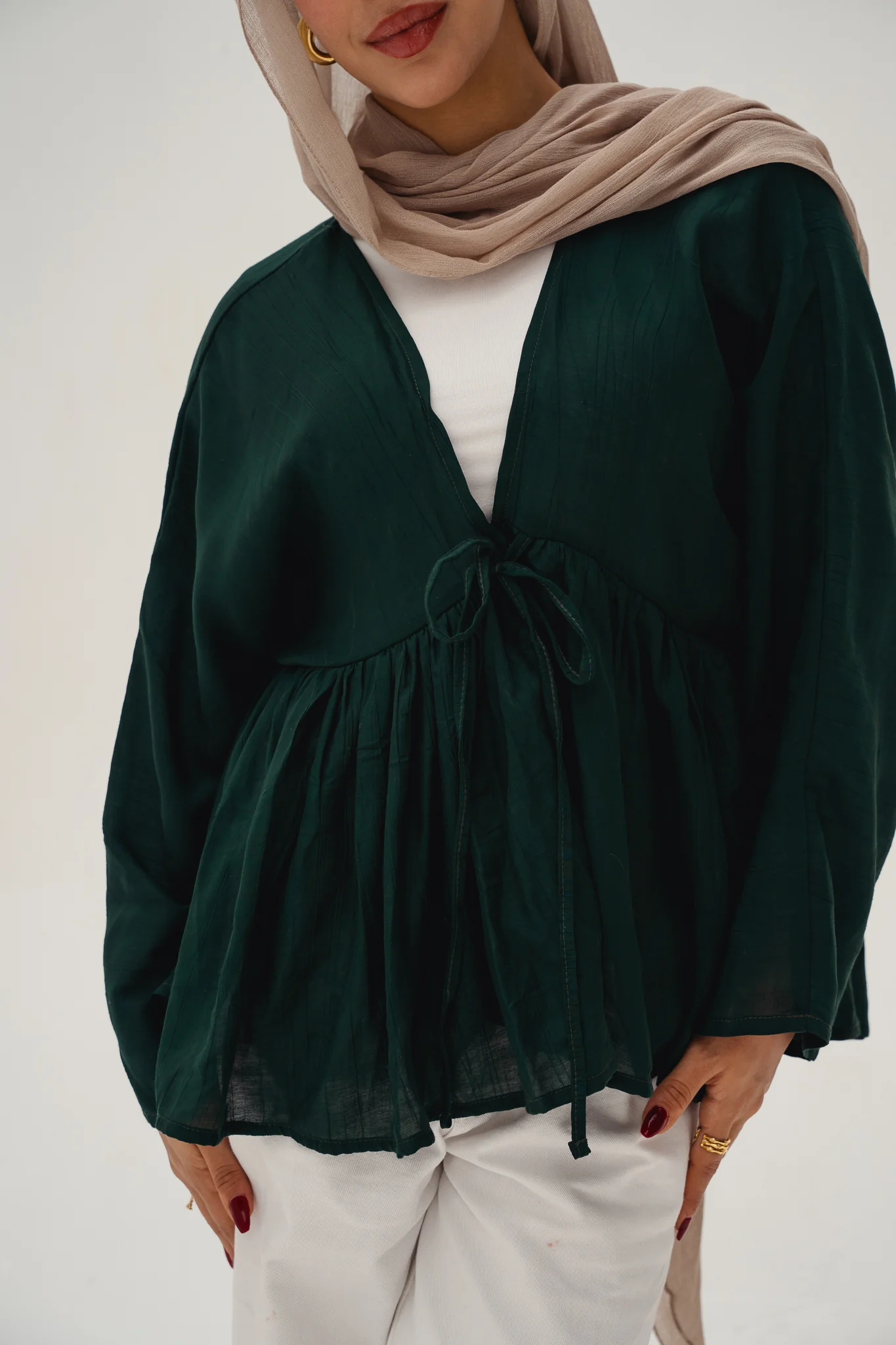 Day dreamer blouse in emerald green - Image 4