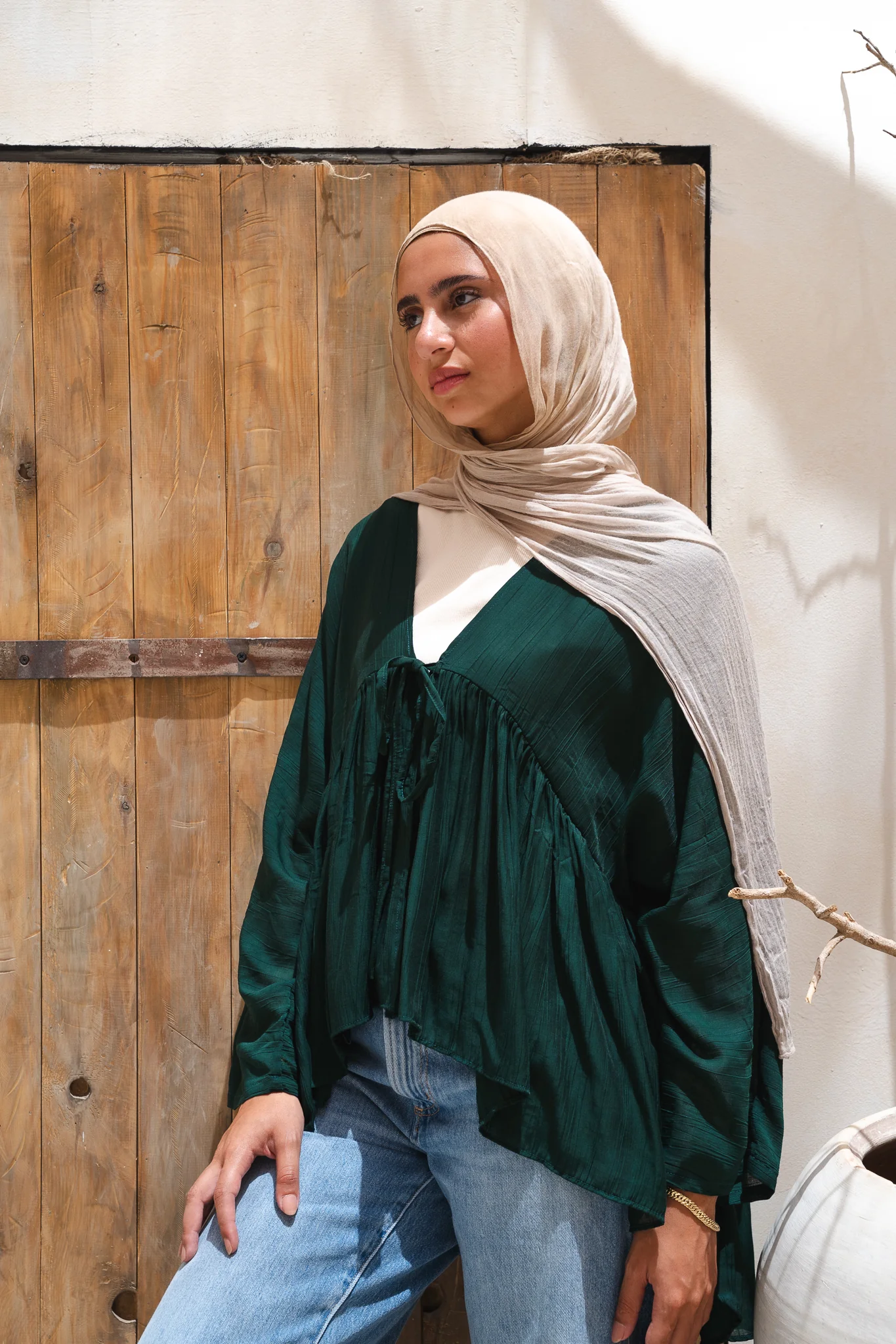 Day dreamer blouse in emerald green - Image 7