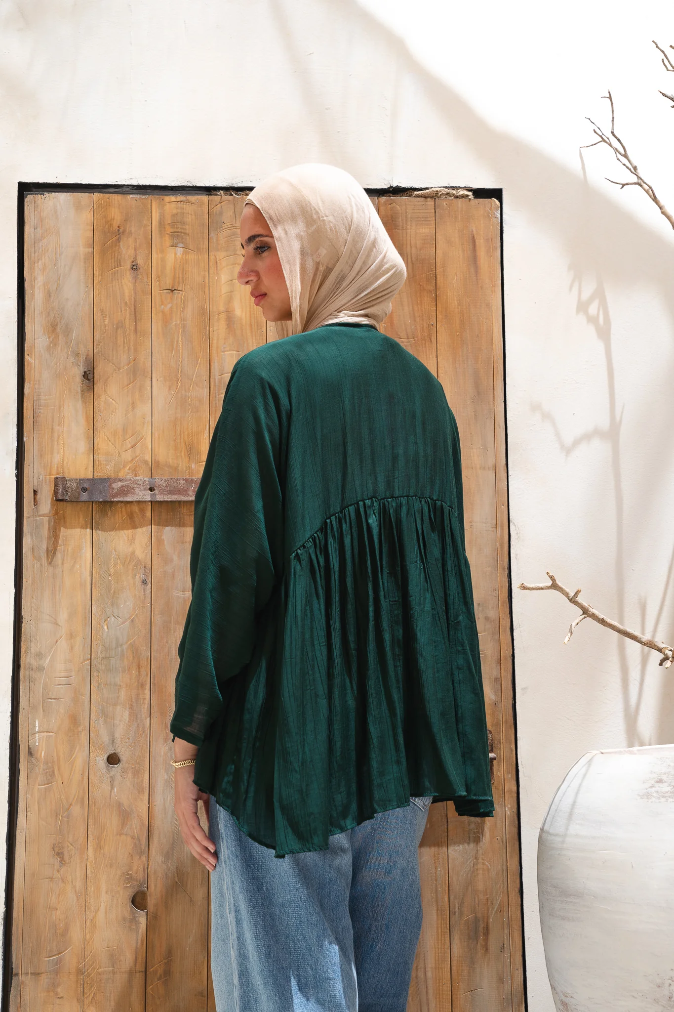 Day dreamer blouse in emerald green - Image 8