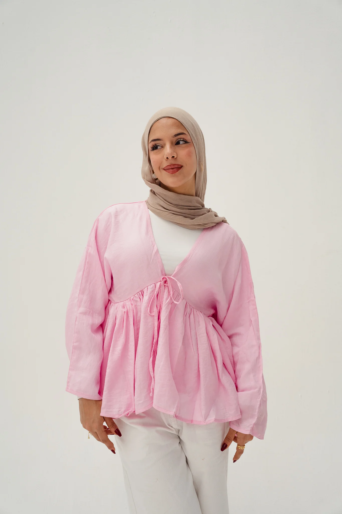 Day dreamer blouse in powder pink - Image 2