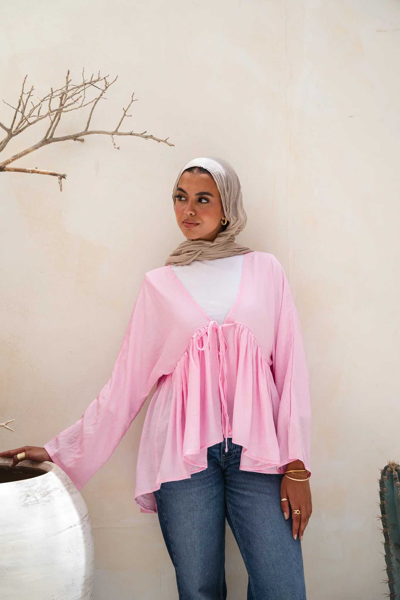 Day dreamer blouse in powder pink - Image 3