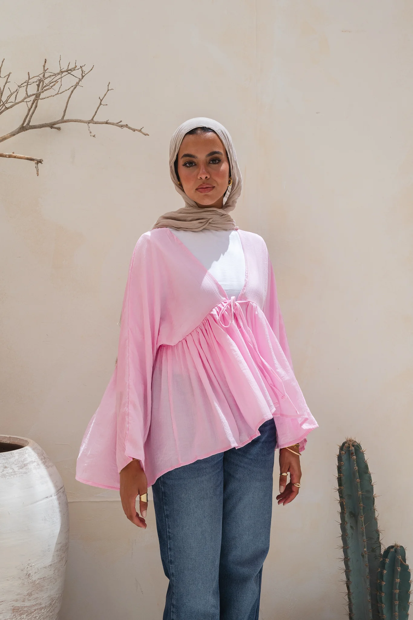 Day dreamer blouse in powder pink - Image 4
