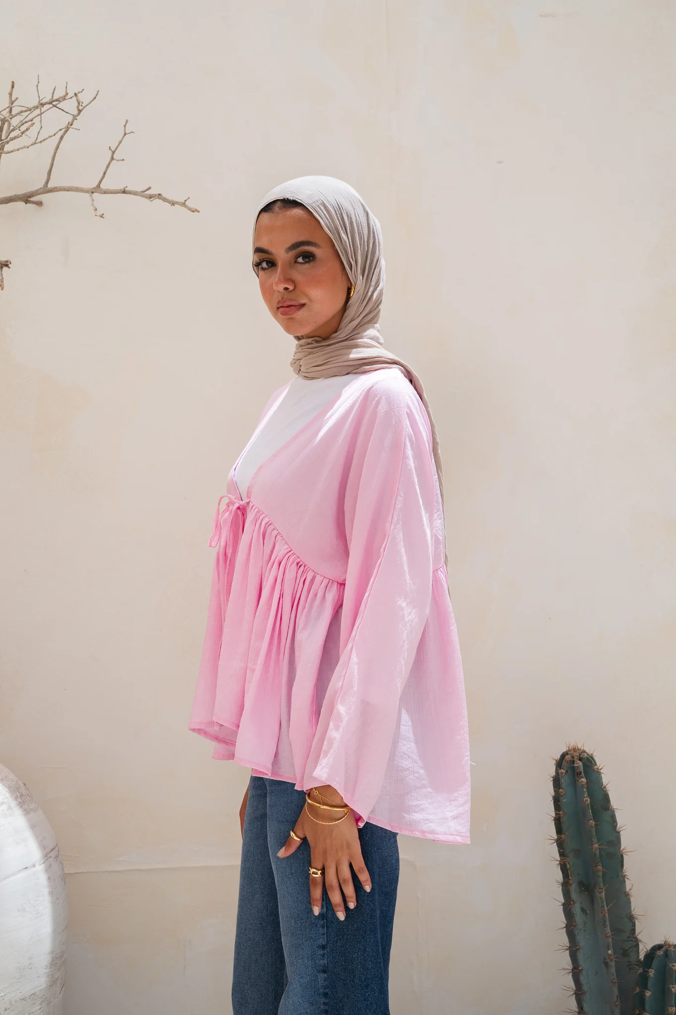 Day dreamer blouse in powder pink - Image 5