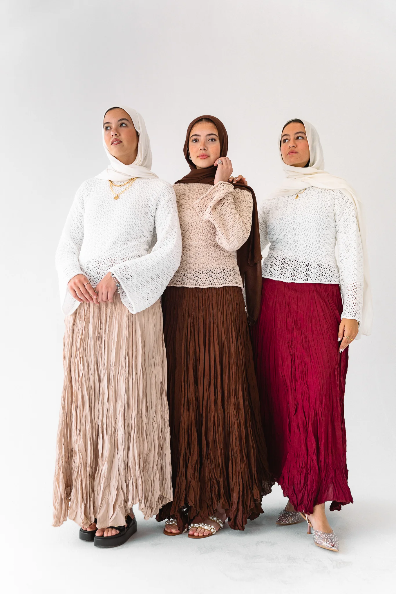 Dove Crushed Asymmetrical Skirt in Brown - Image 16