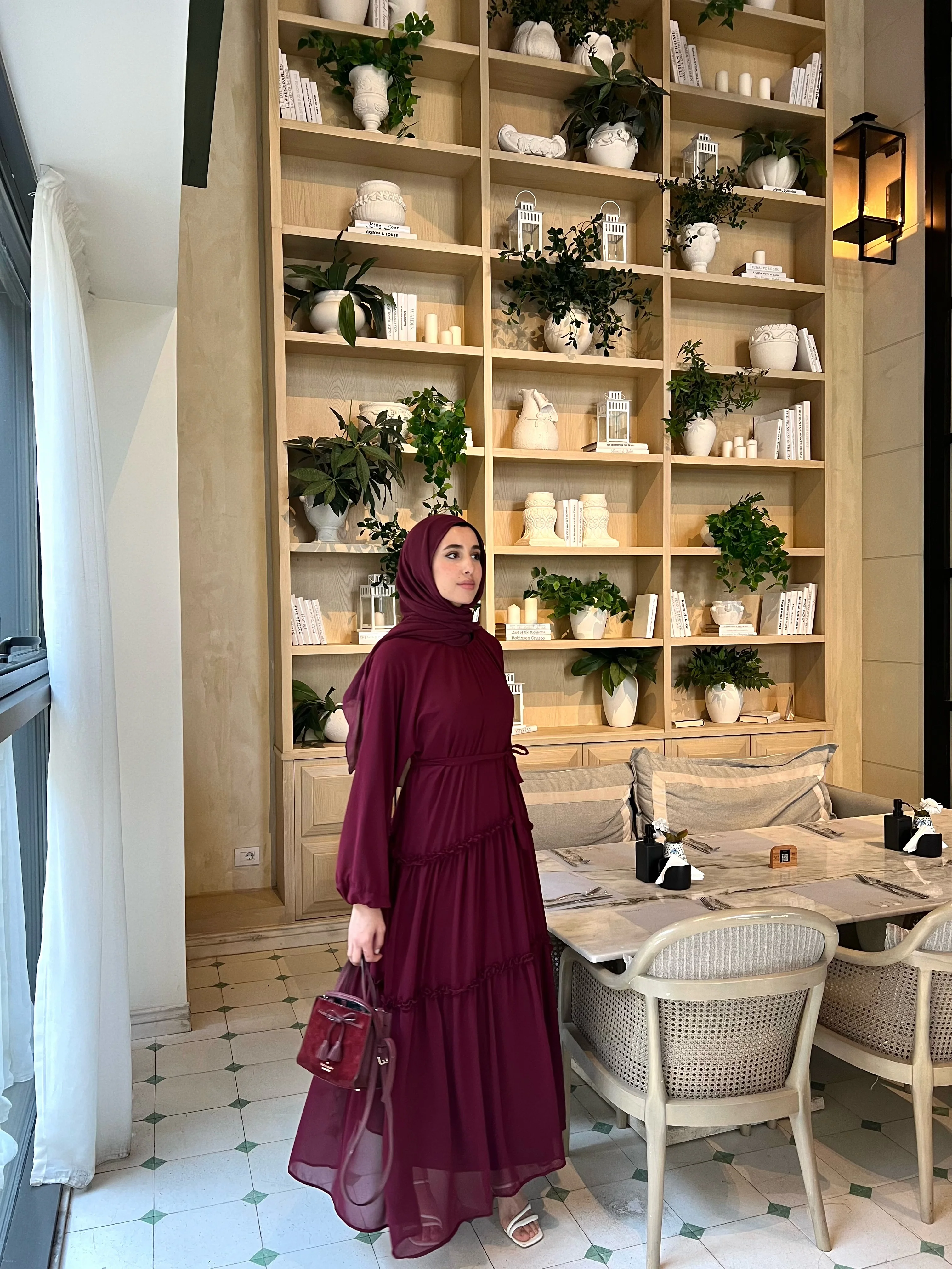 GAIA DRESS IN MAROON - Image 2
