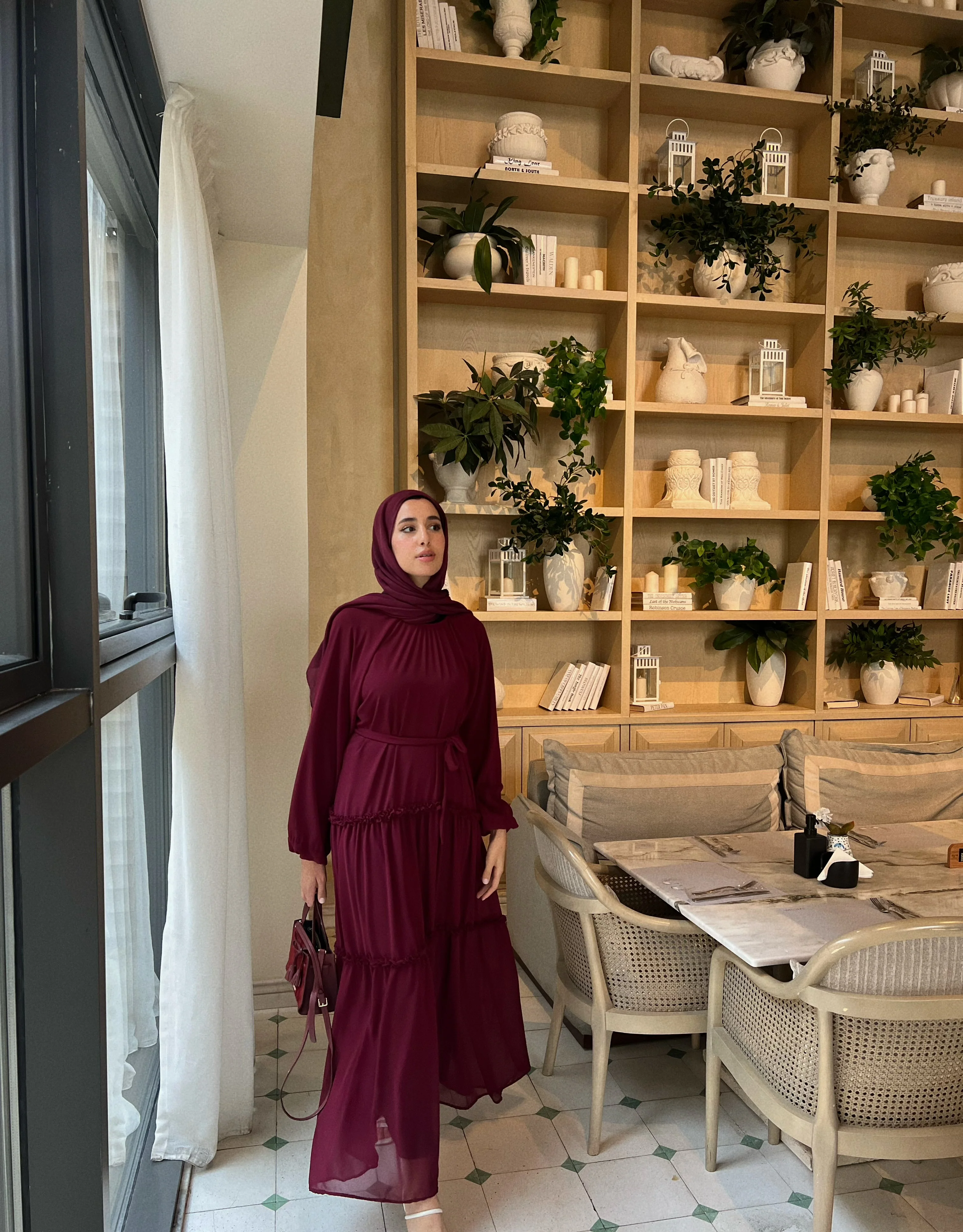 GAIA DRESS IN MAROON - Image 3