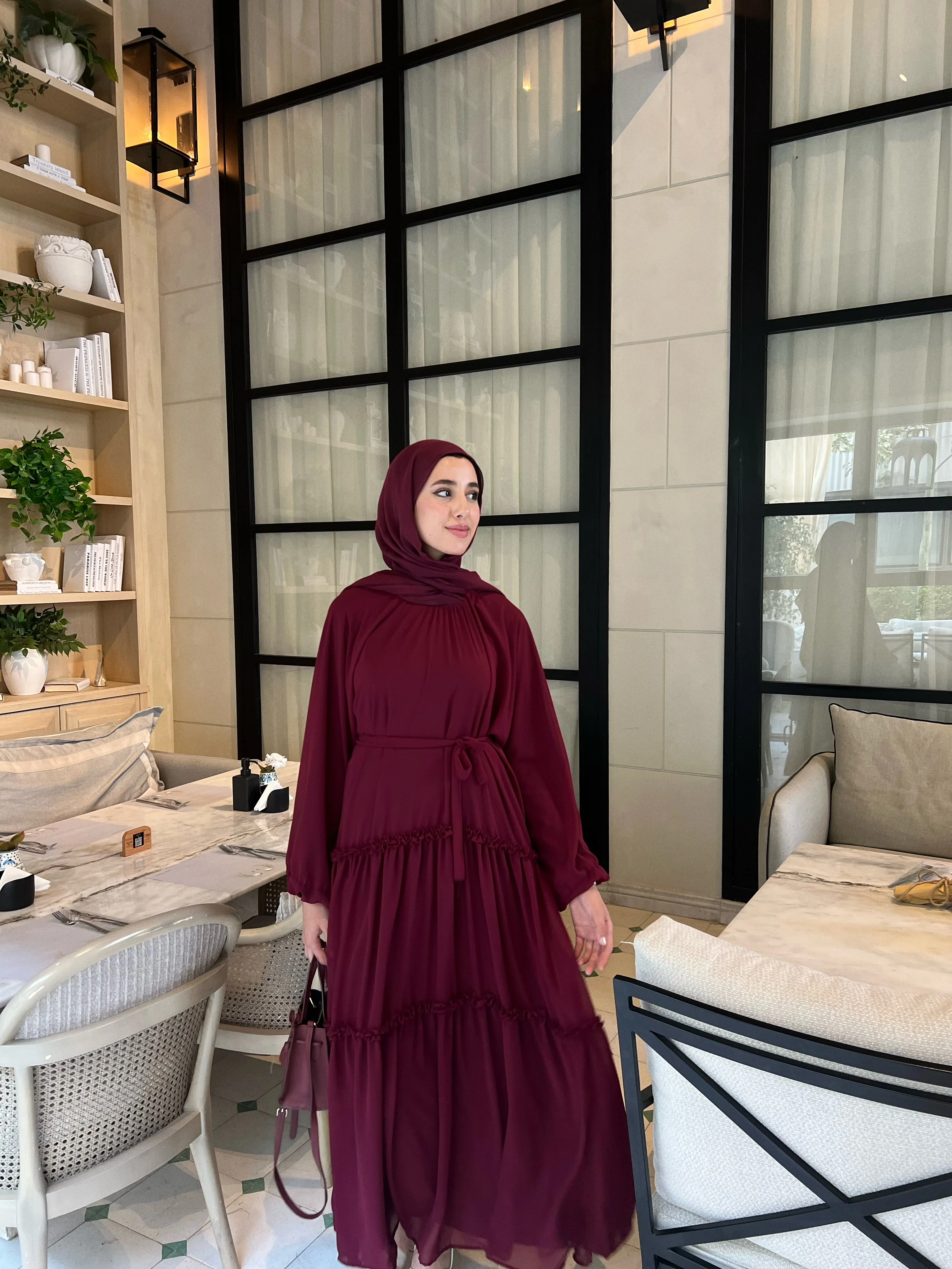 GAIA DRESS IN MAROON - Image 4