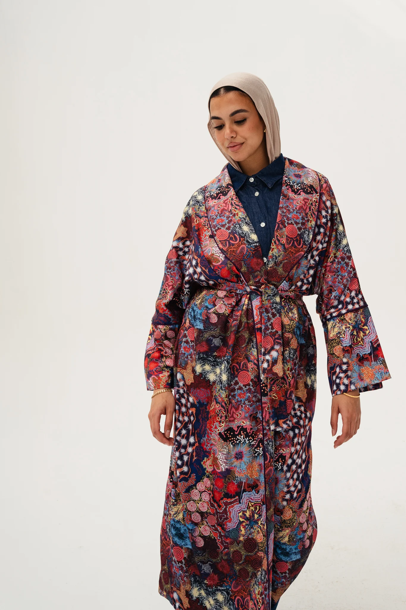 jacquard double satin kimono - Image 2