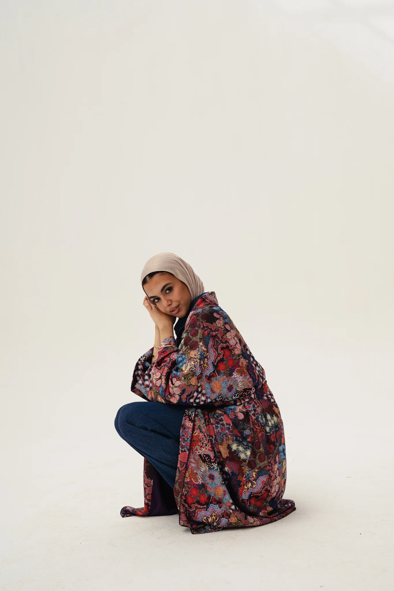jacquard double satin kimono - Image 4