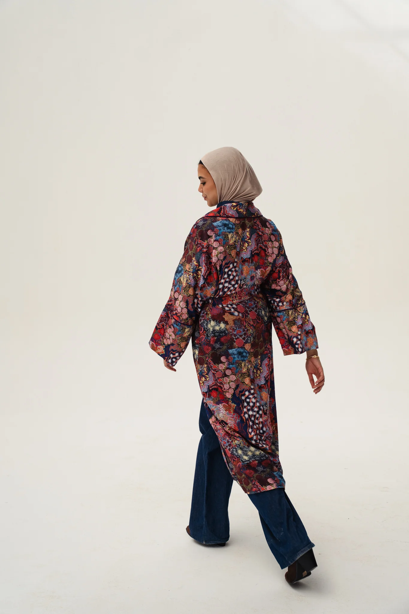 jacquard double satin kimono - Image 5