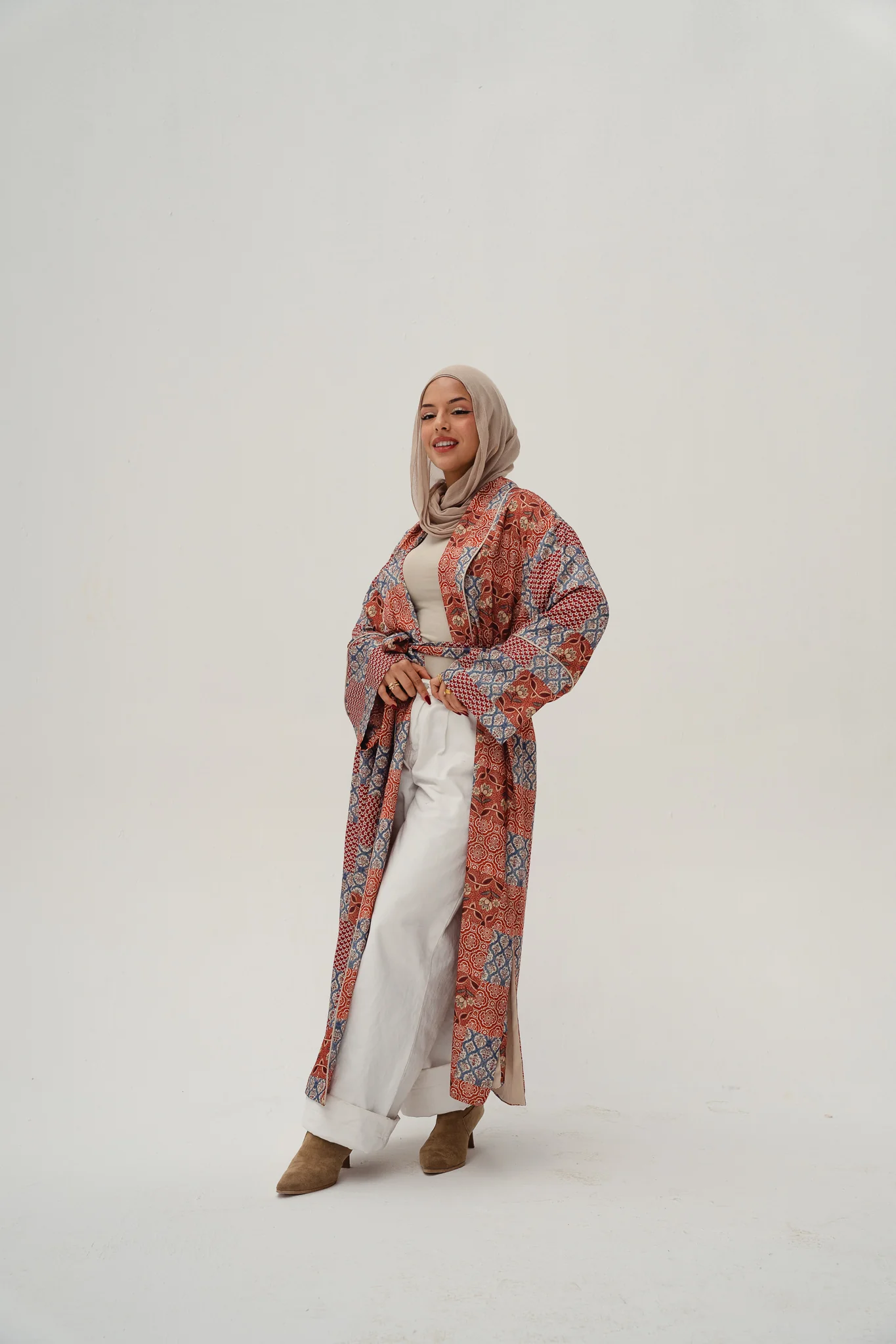 jacquard double satin kimono - Image 2