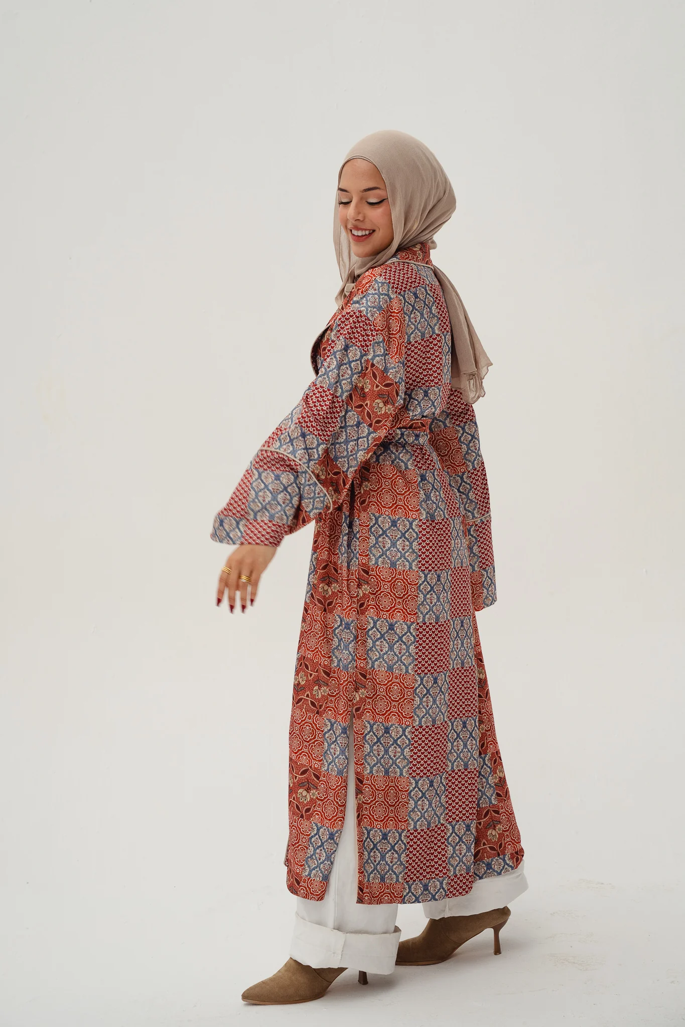 jacquard double satin kimono - Image 3