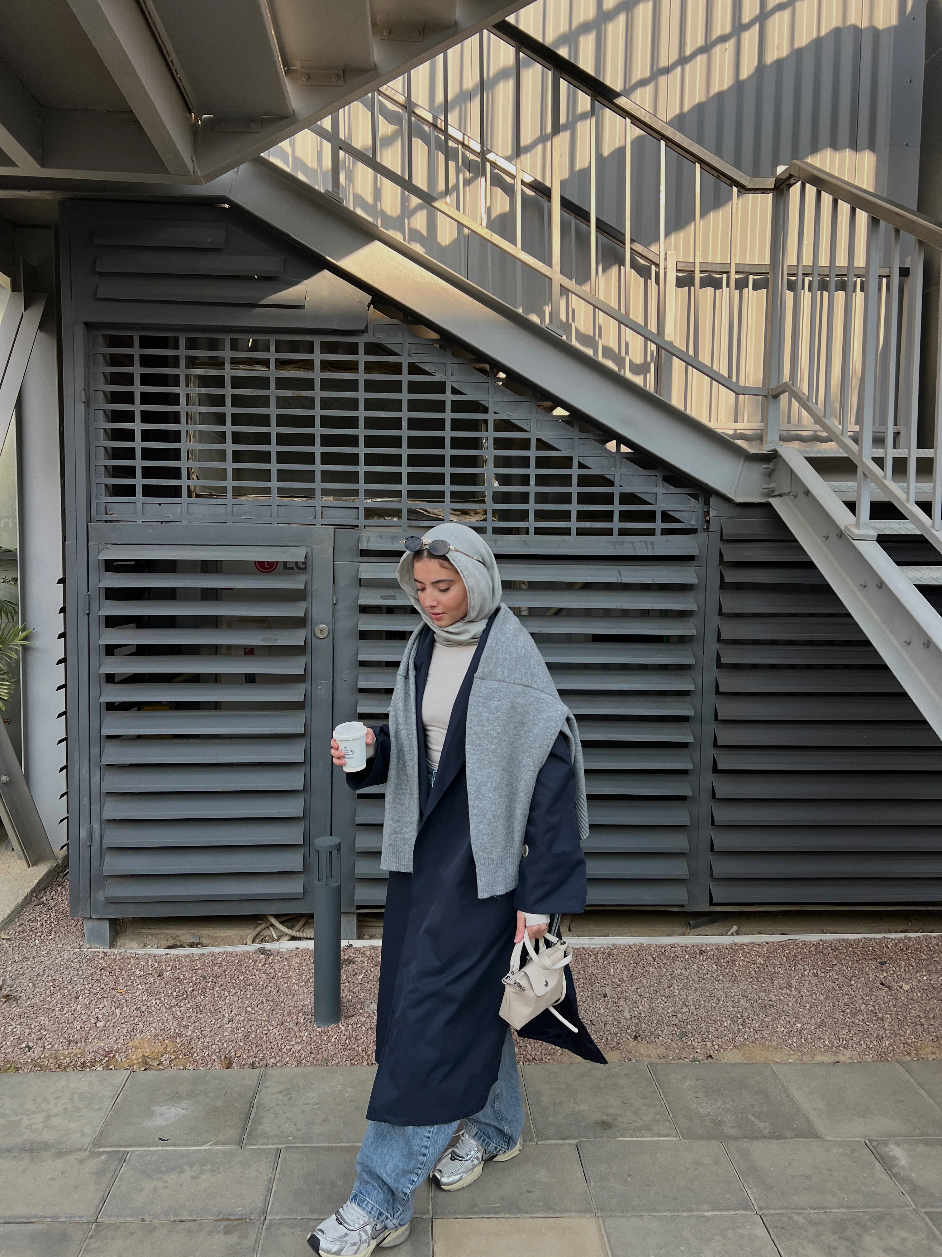 Madeline trench coat in navy - Image 3
