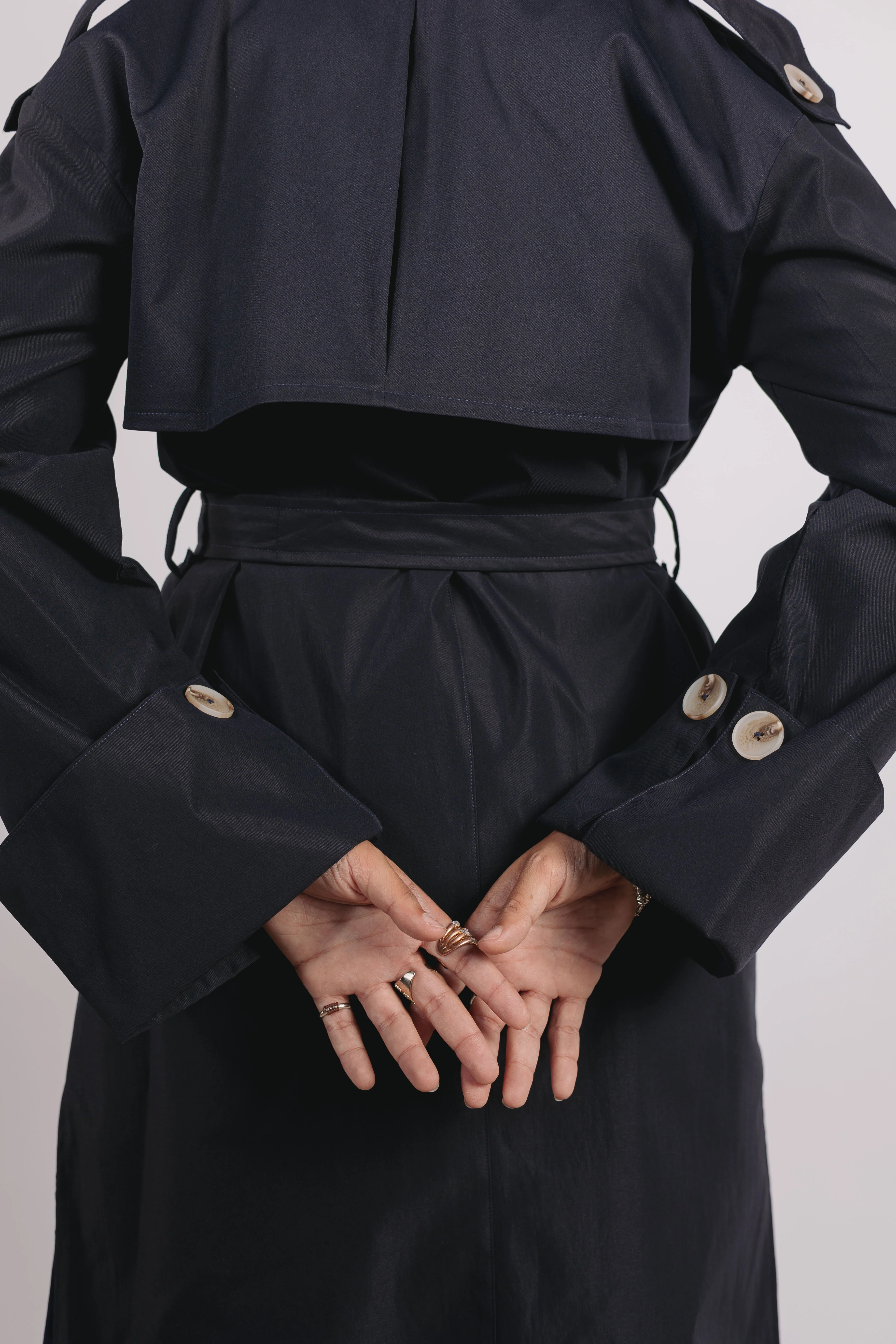 Madeline trench coat in navy - Image 8