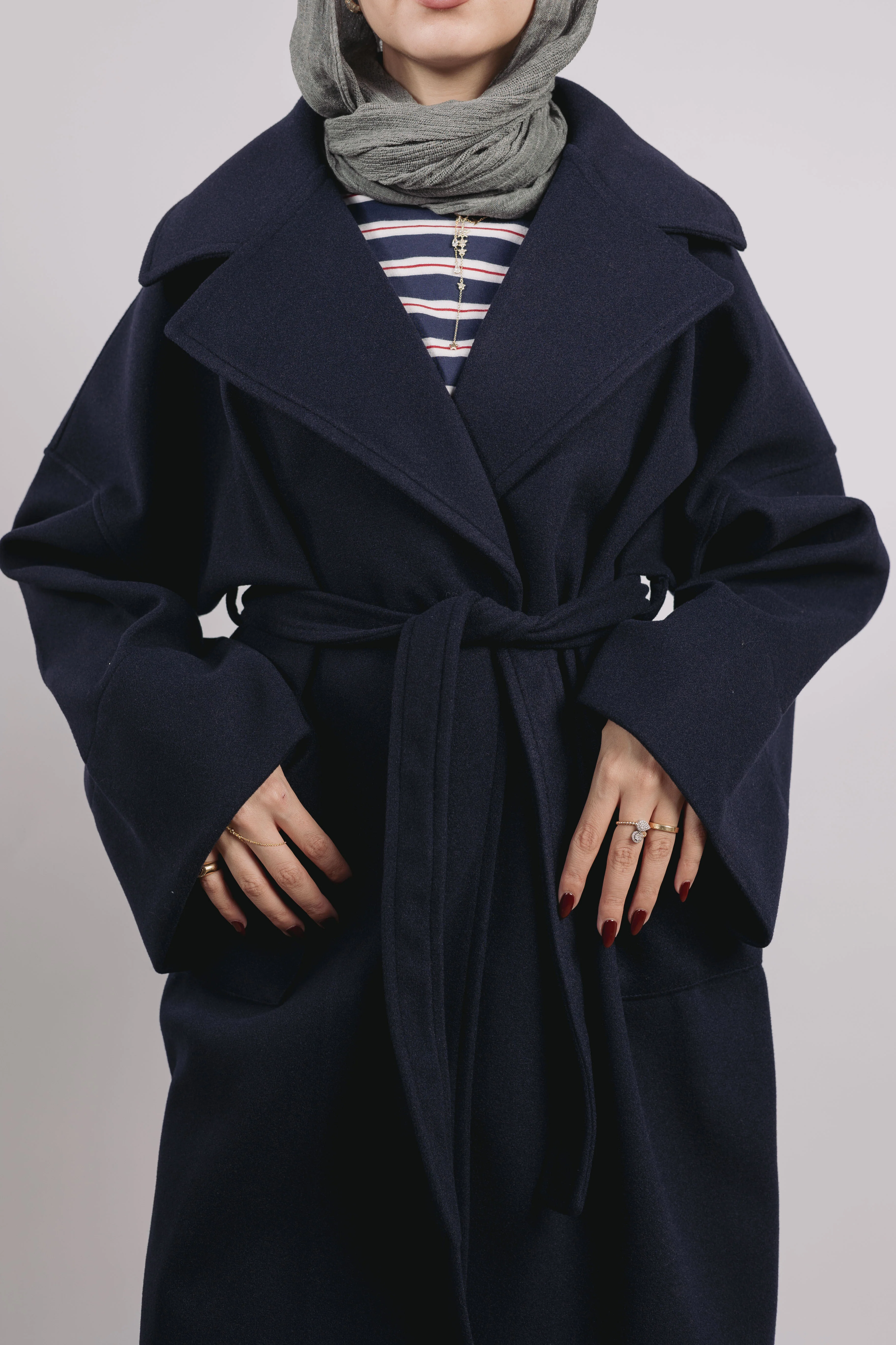 Not So Basic Coat in Navy - Image 7