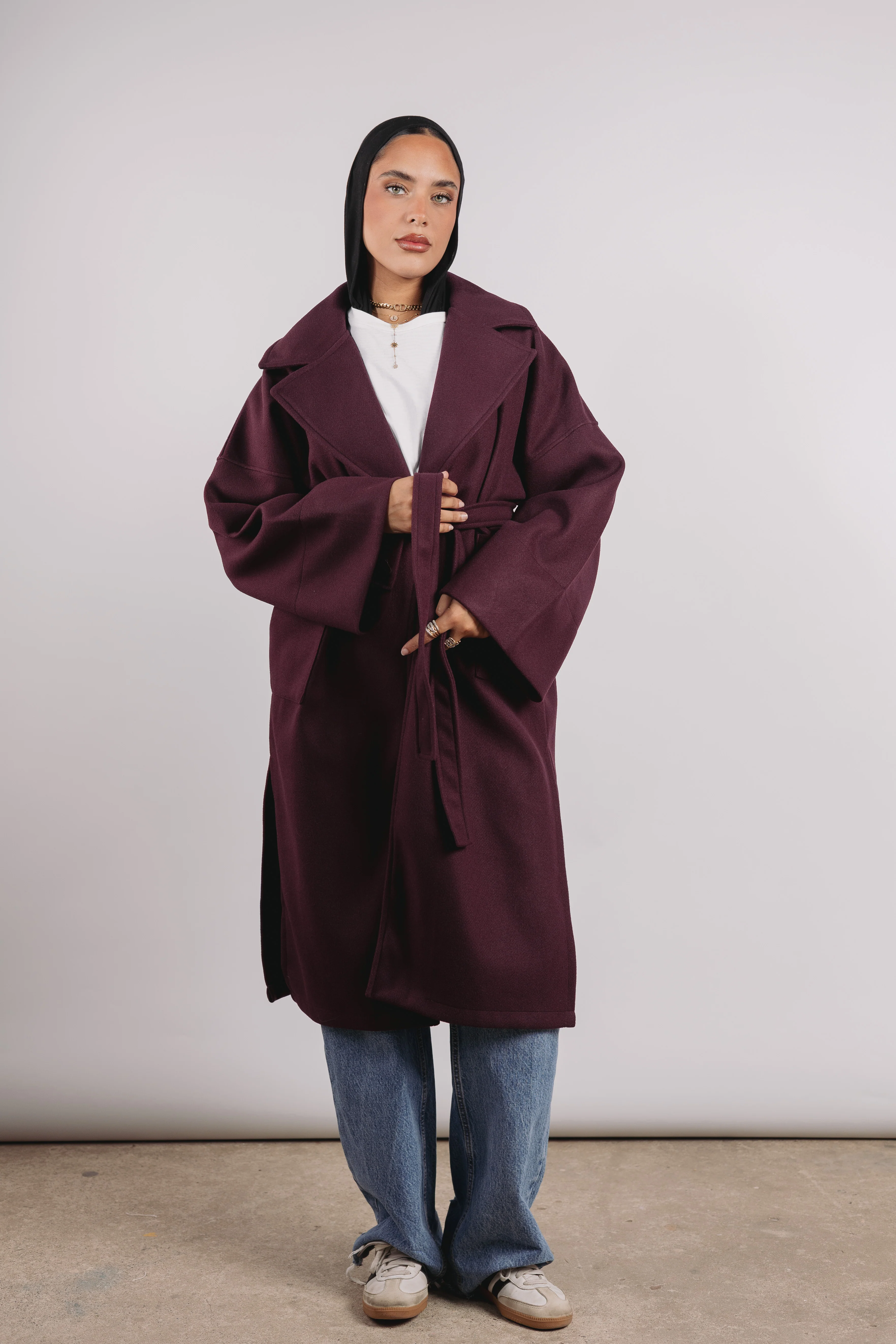 Not So Basic Coat in Maroon - Image 2