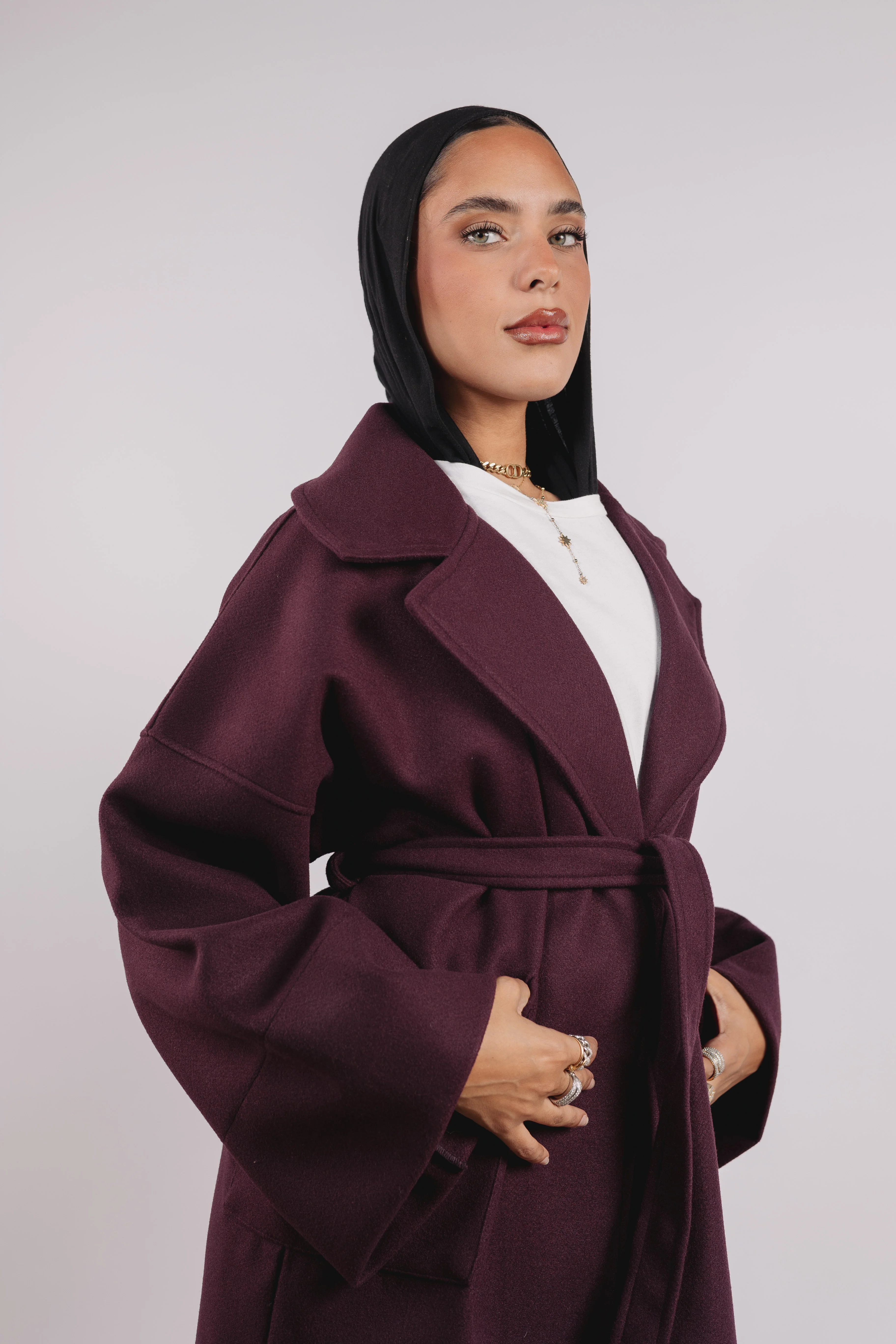 Not So Basic Coat in Maroon - Image 3