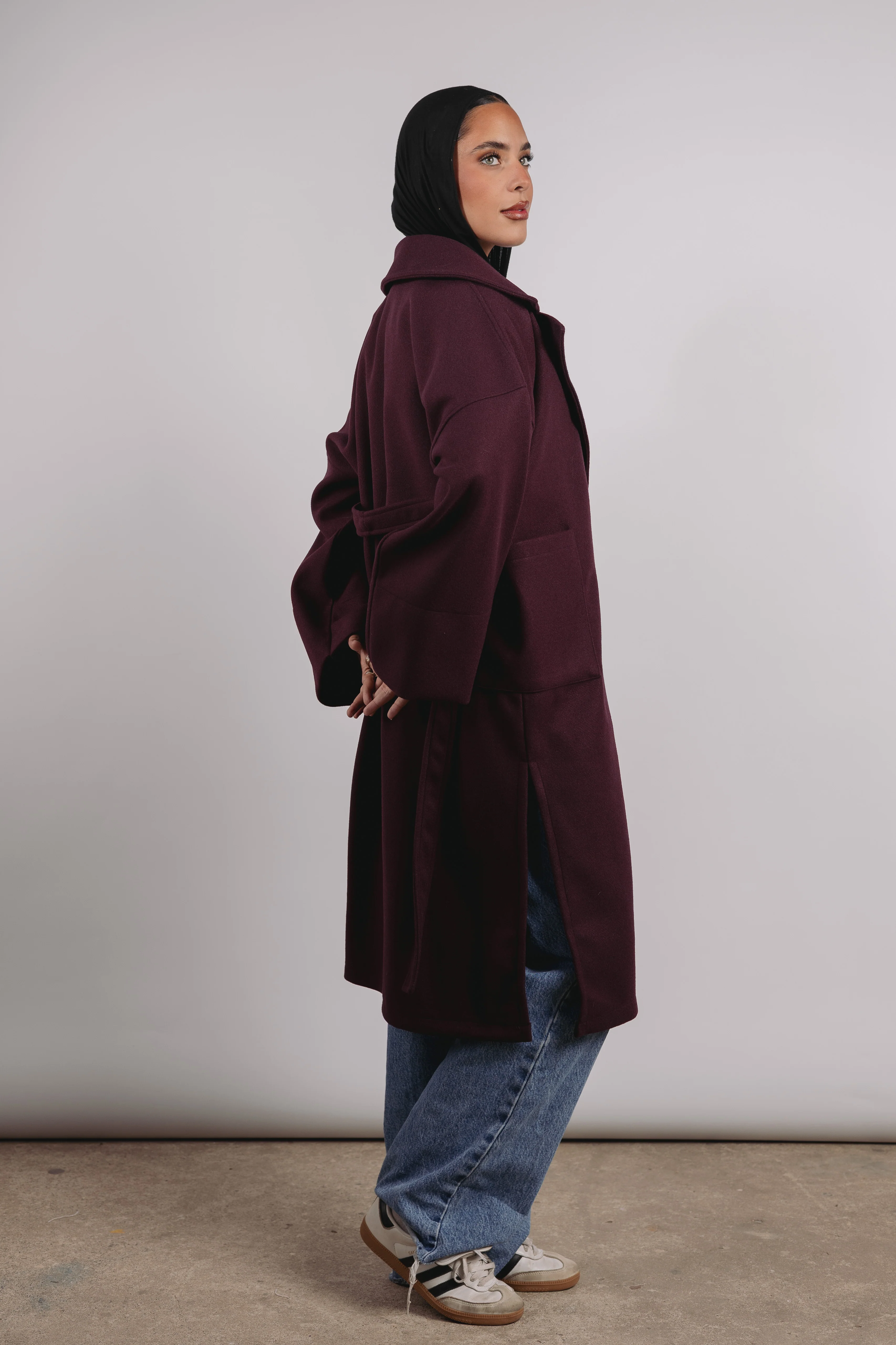 Not So Basic Coat in Maroon - Image 4