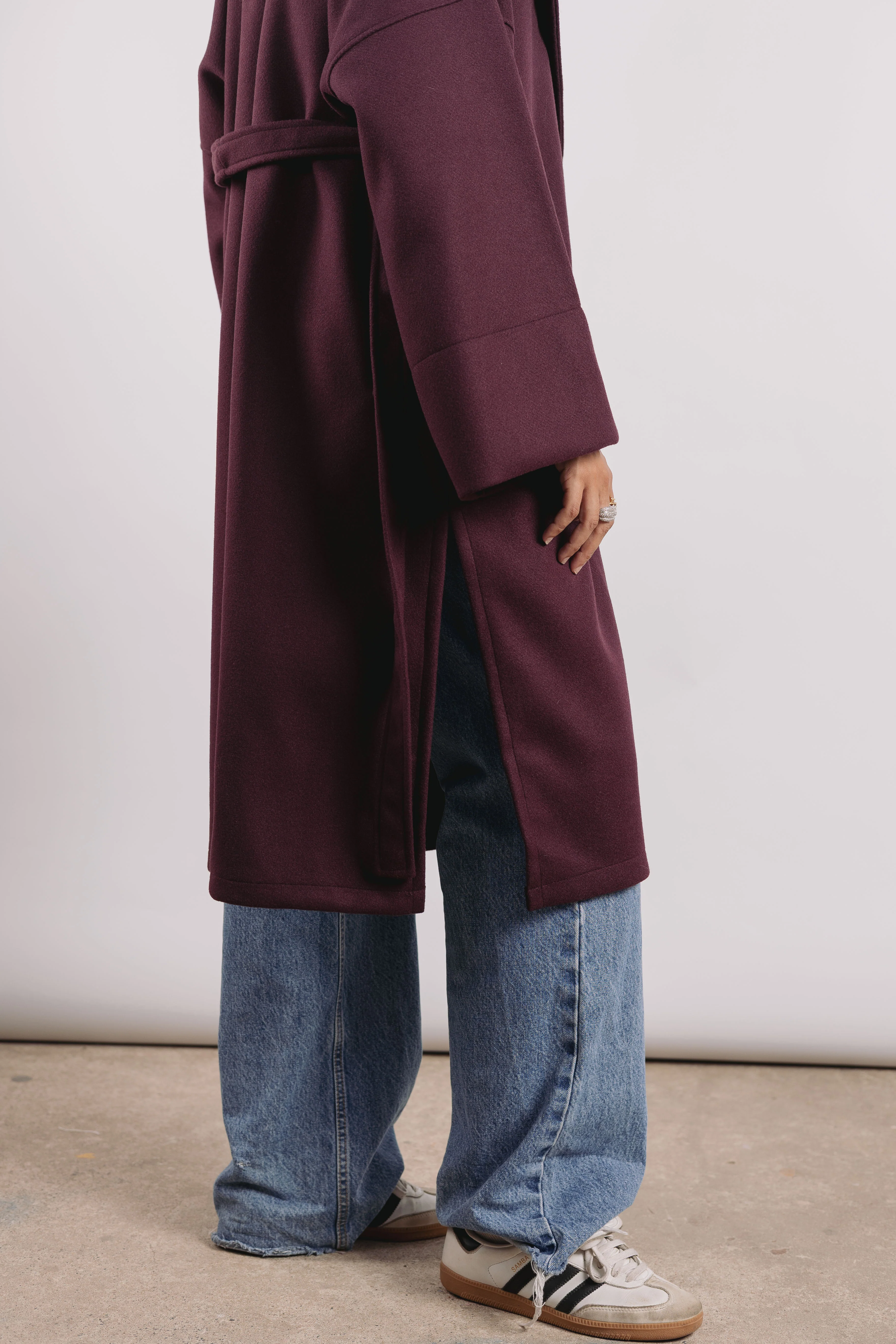 Not So Basic Coat in Maroon - Image 5