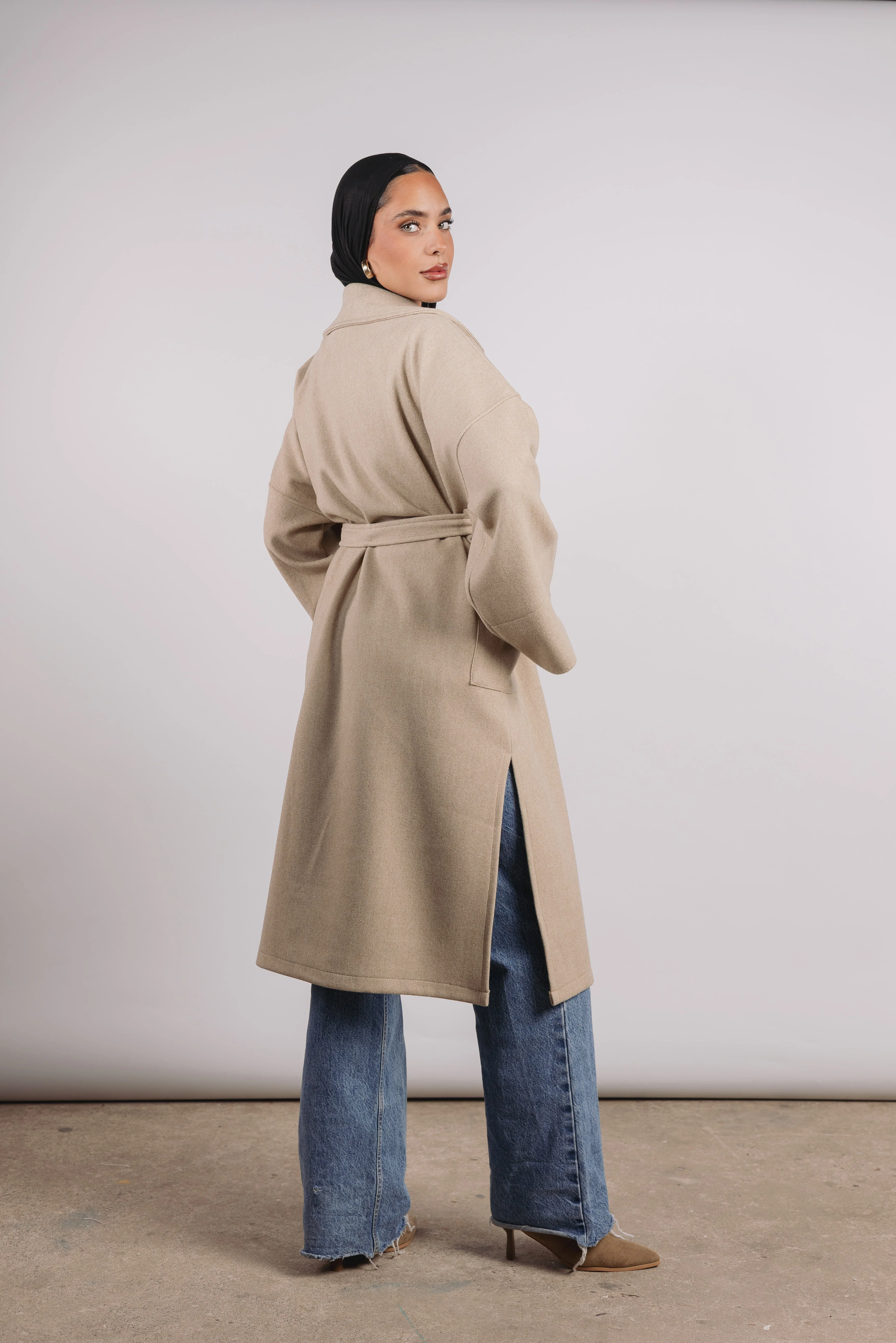 Not So Basic Coat in greige - Image 3