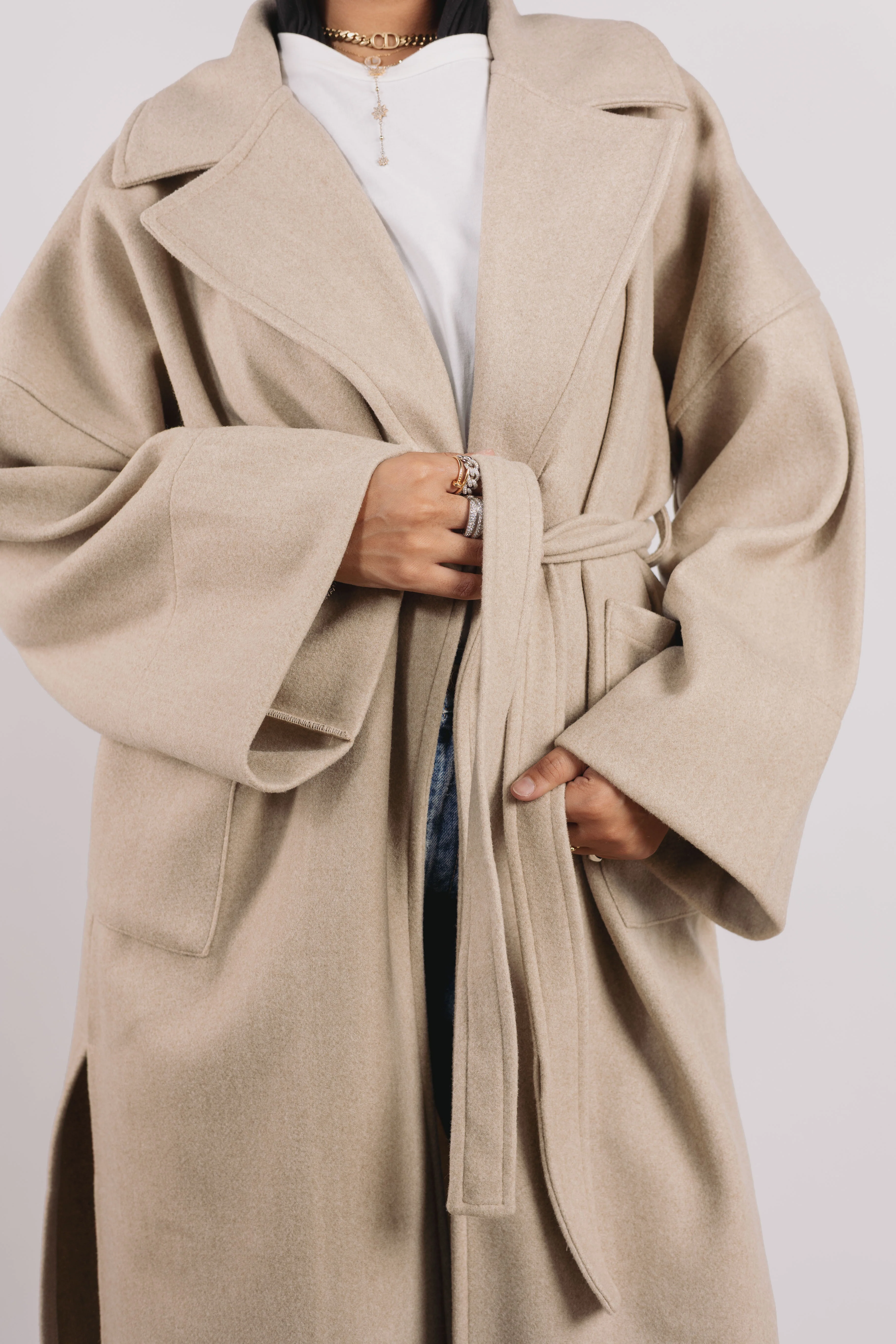 Not So Basic Coat in greige - Image 5