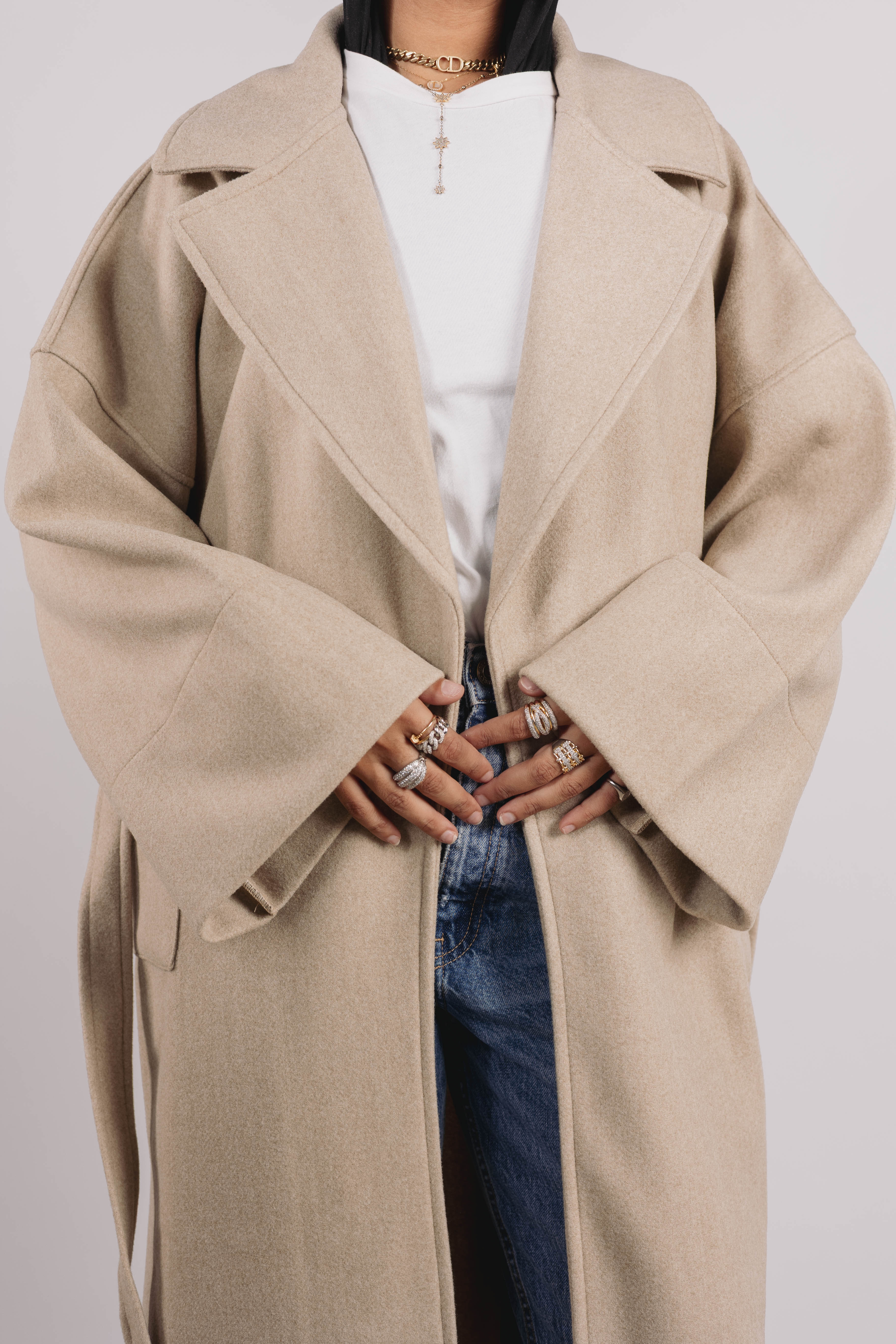 Not So Basic Coat in greige - Image 6