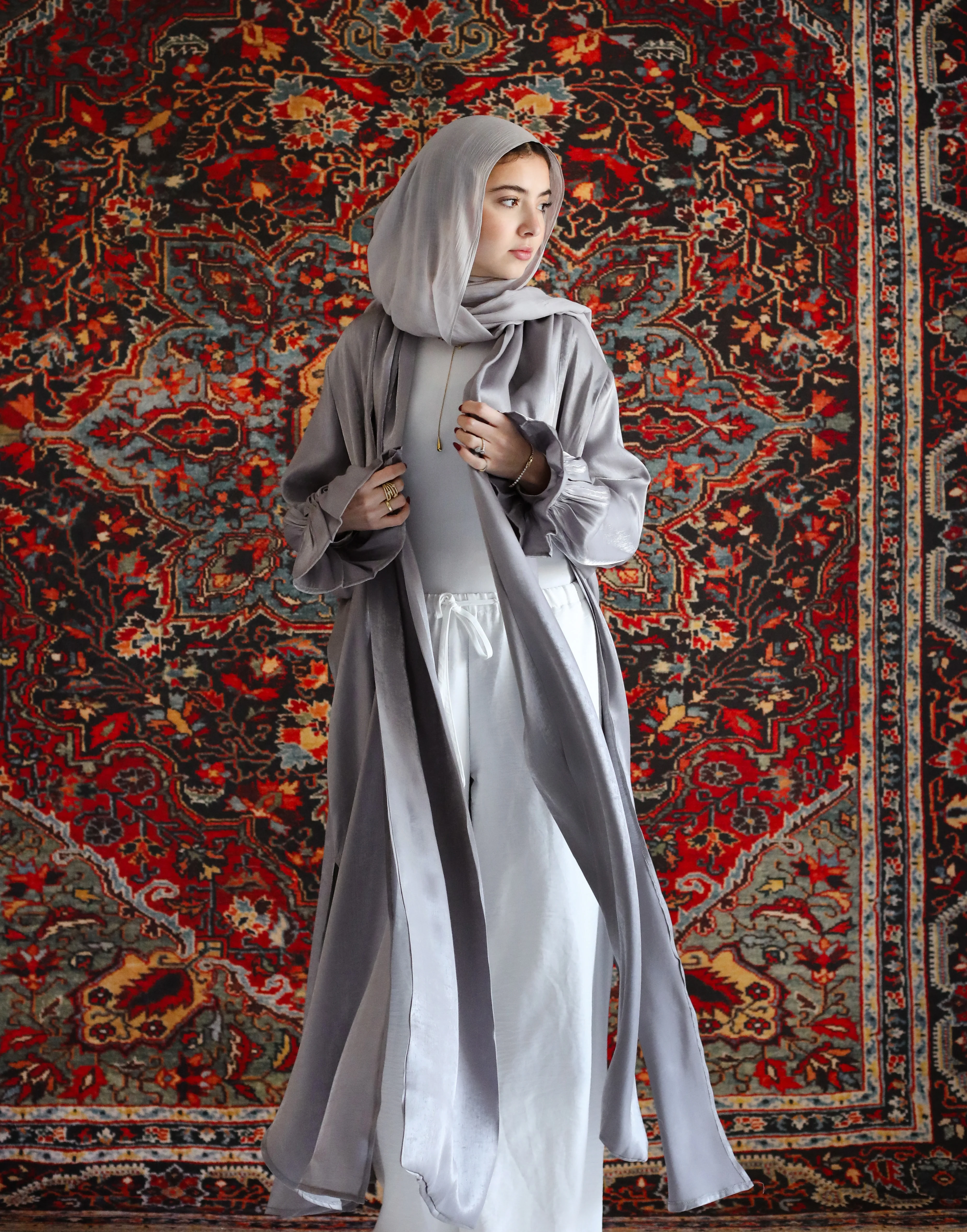 Qamar Cardigan in Grey - Image 2