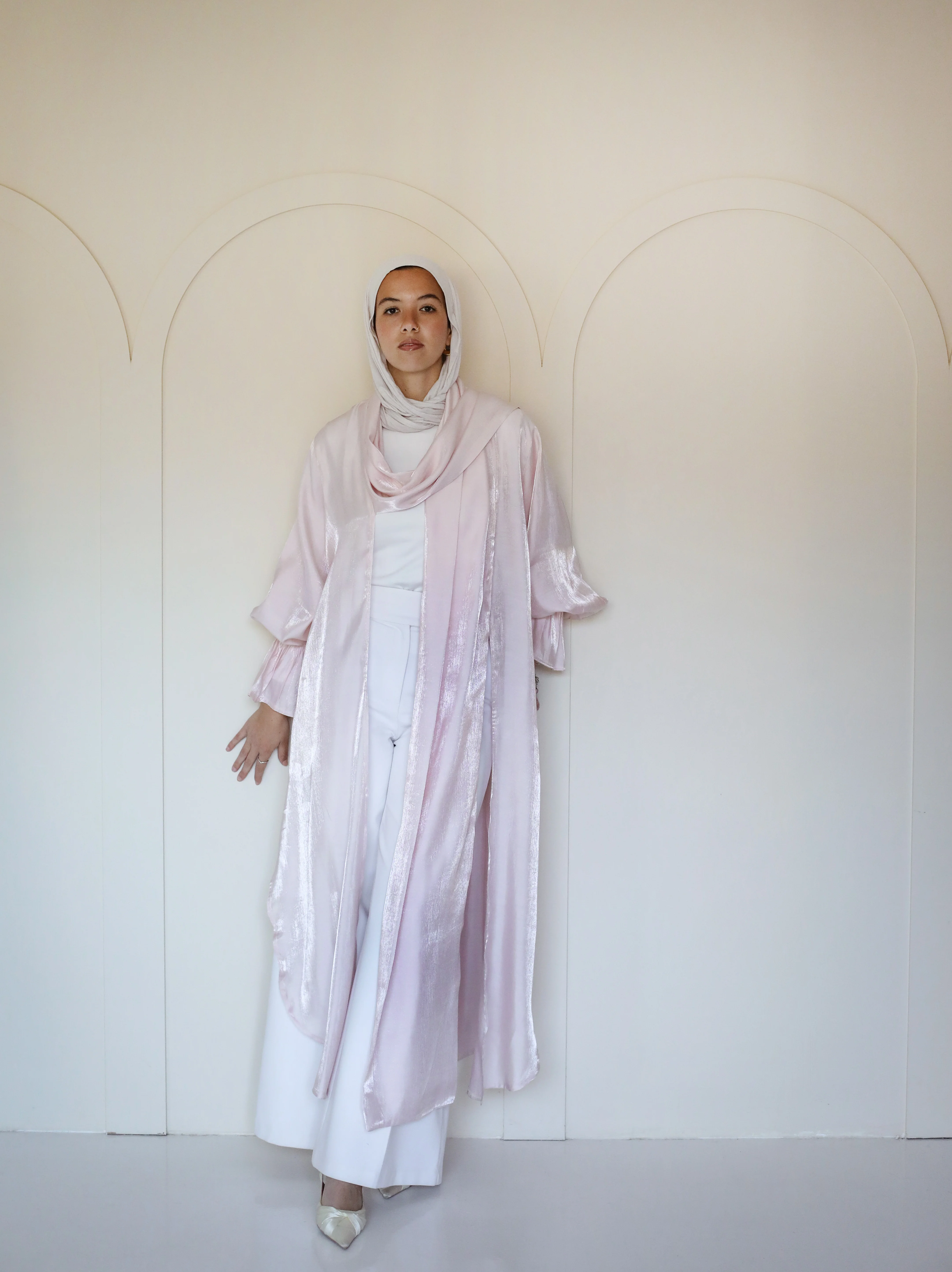 Qamar Cardigan in Powder Pink - Image 2