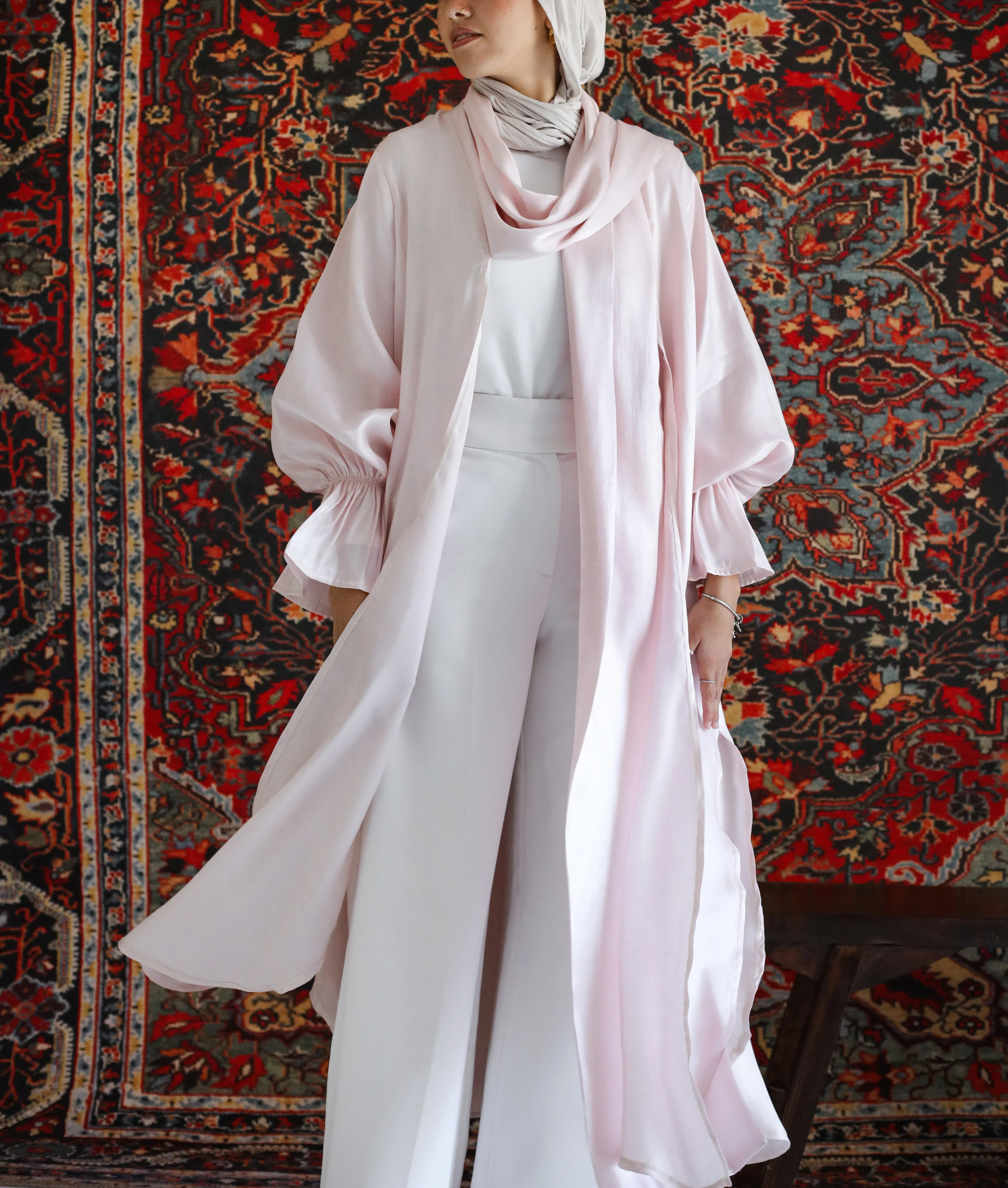 Qamar Cardigan in Powder Pink - Image 3