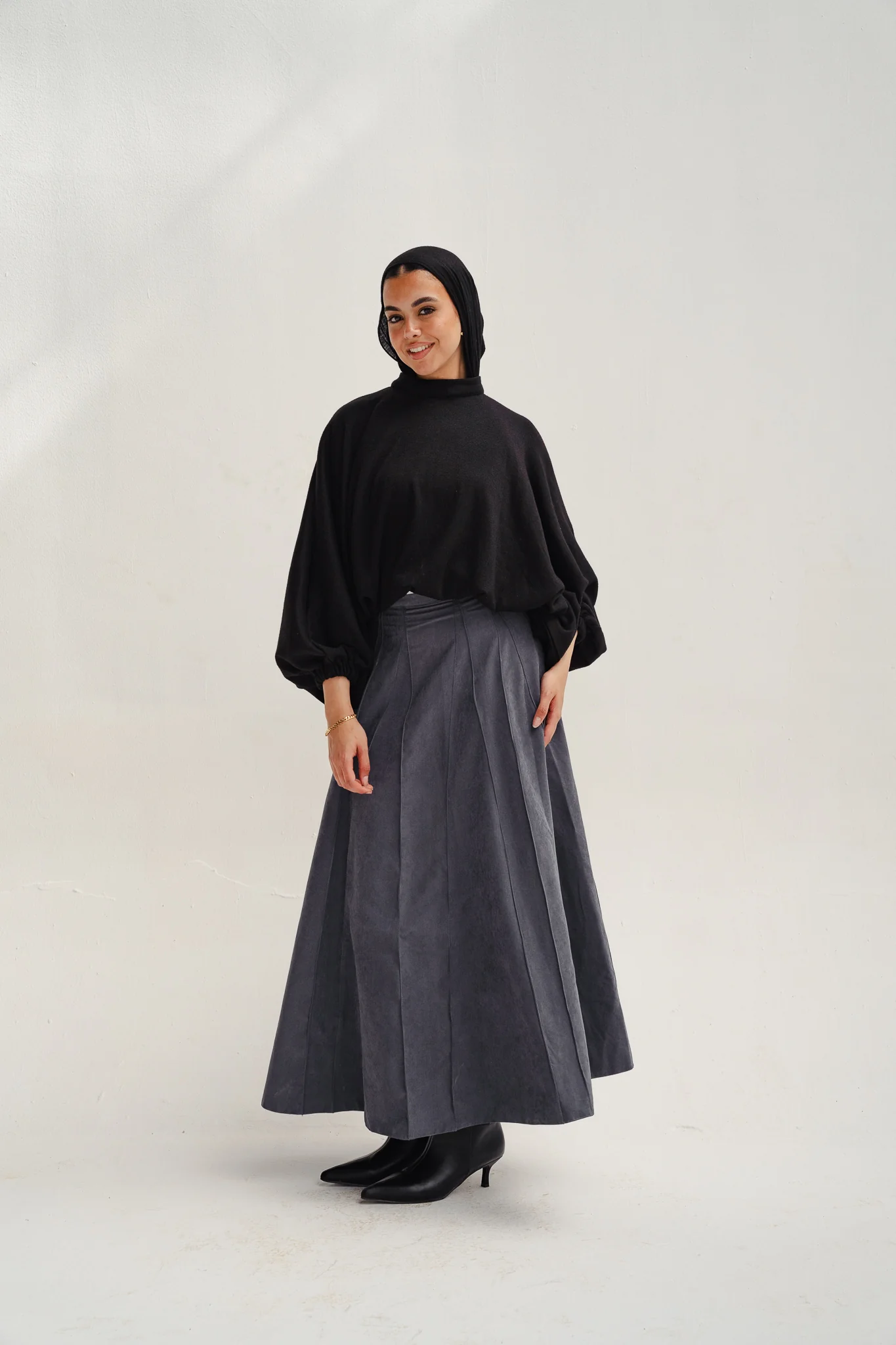 safy sued skirt - gray