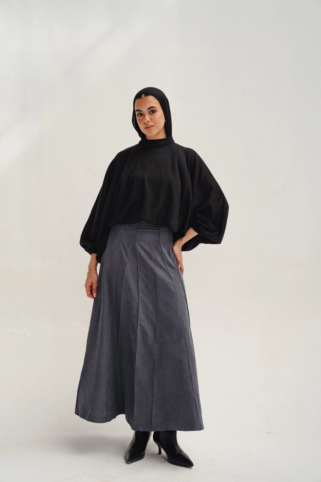 safy sued skirt - gray - Image 4