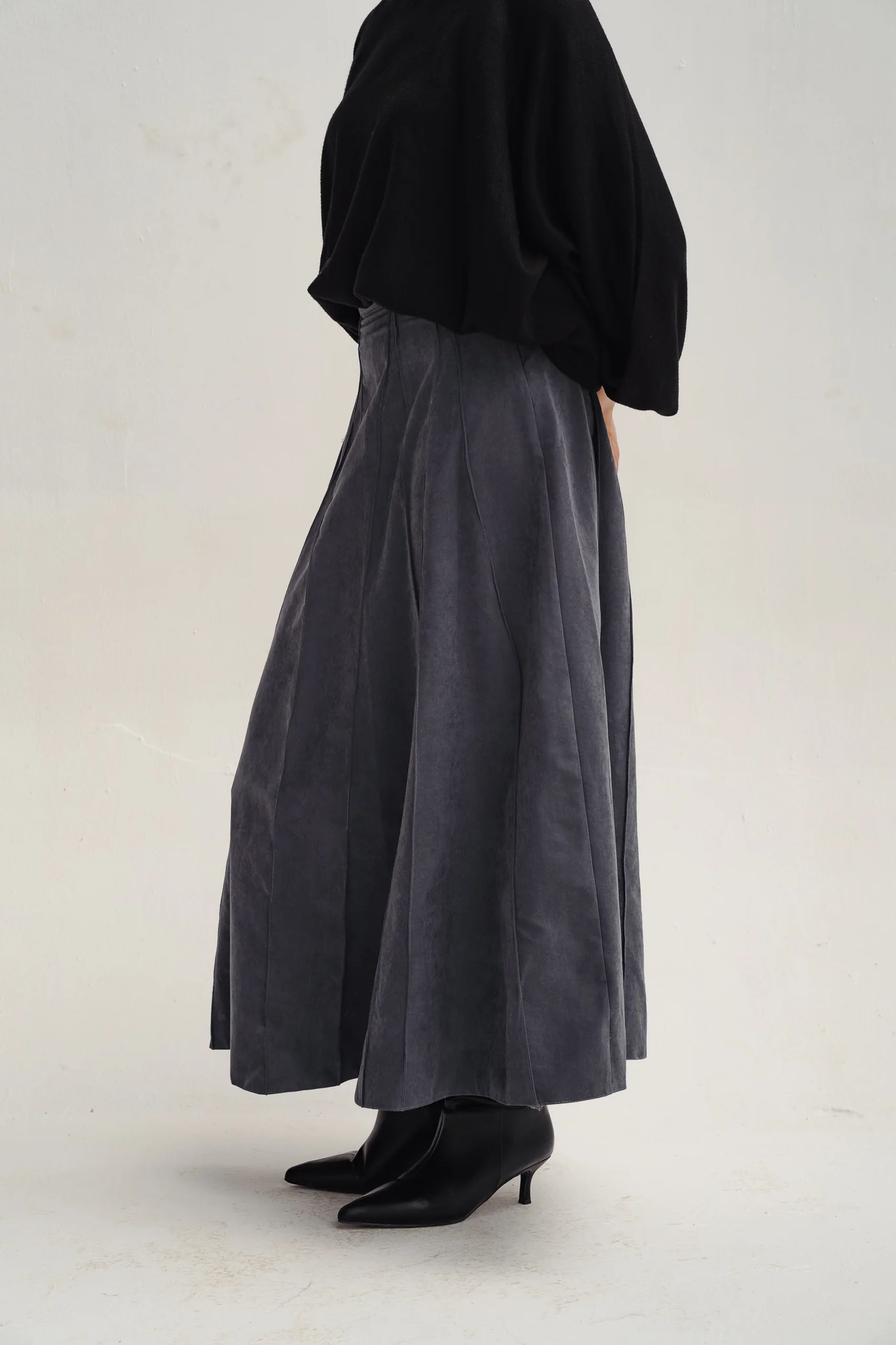 safy sued skirt - gray - Image 5