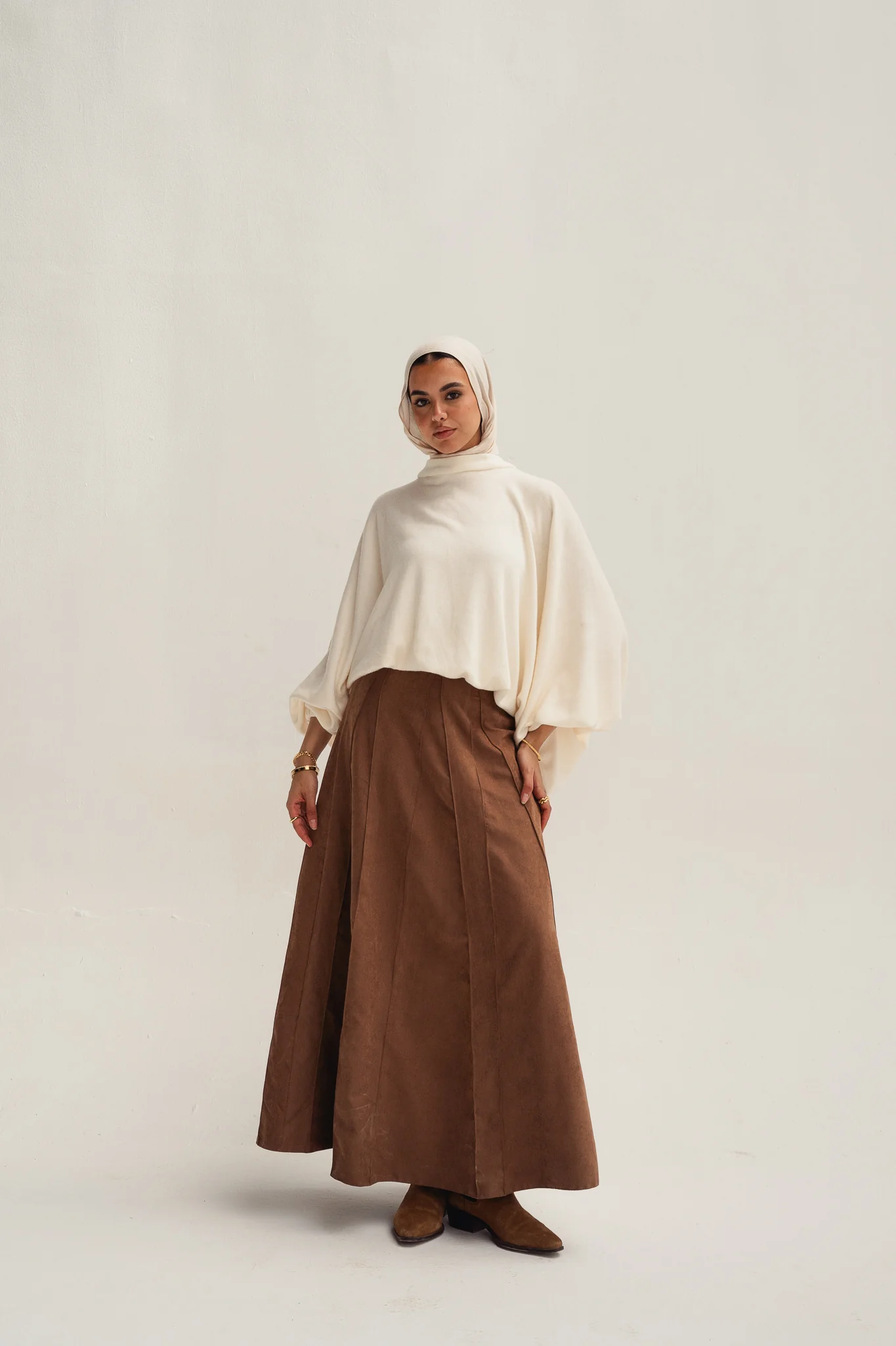 safy suede skirt - camel - Image 3