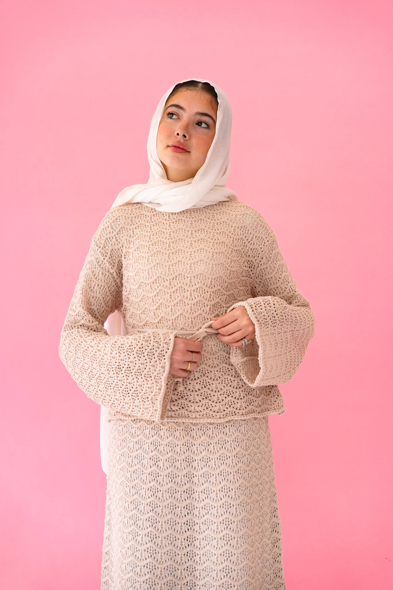 Seashell Crochet Set in Beige - Image 13