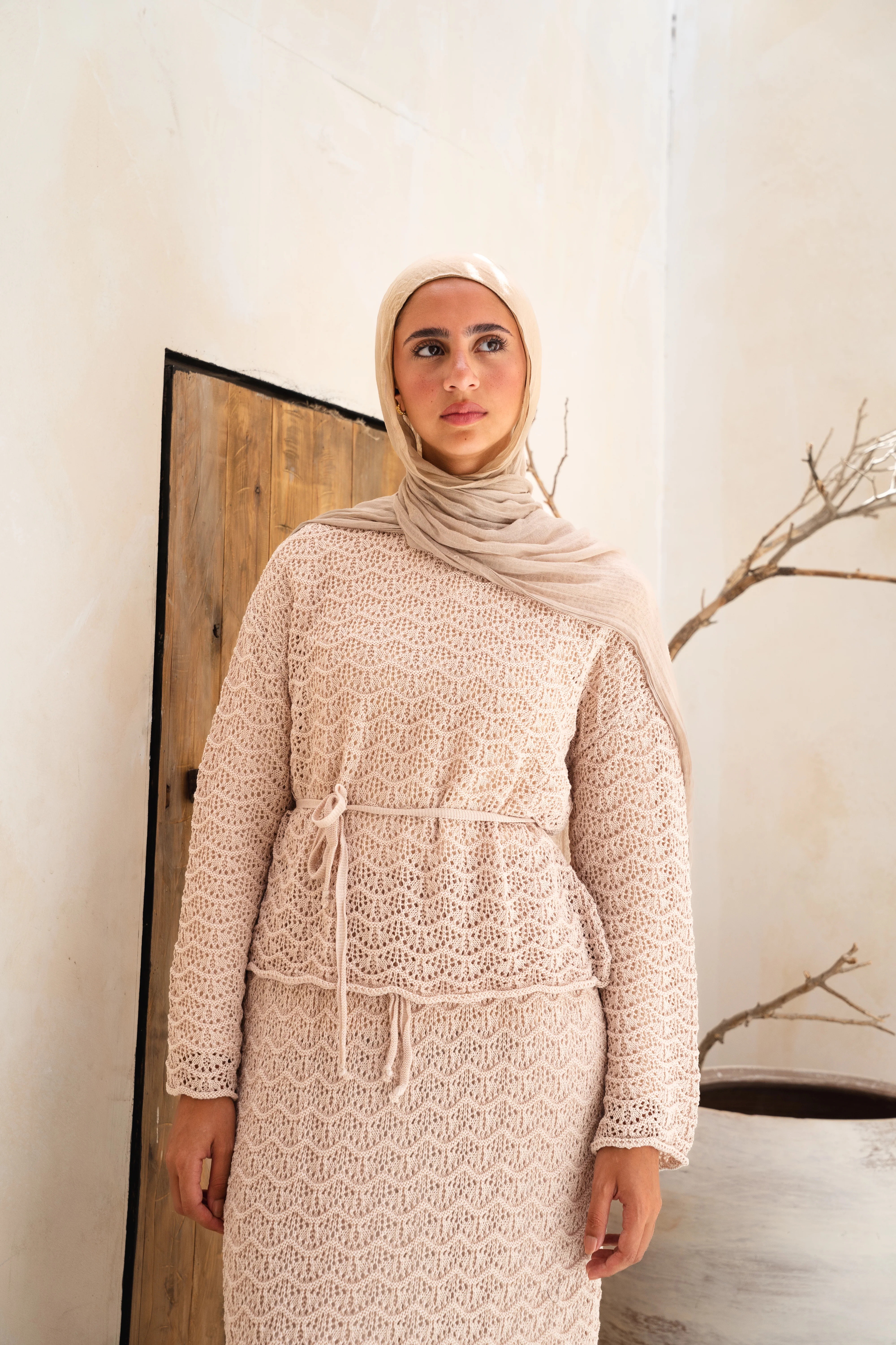 Seashell Crochet Set in Beige - Image 5