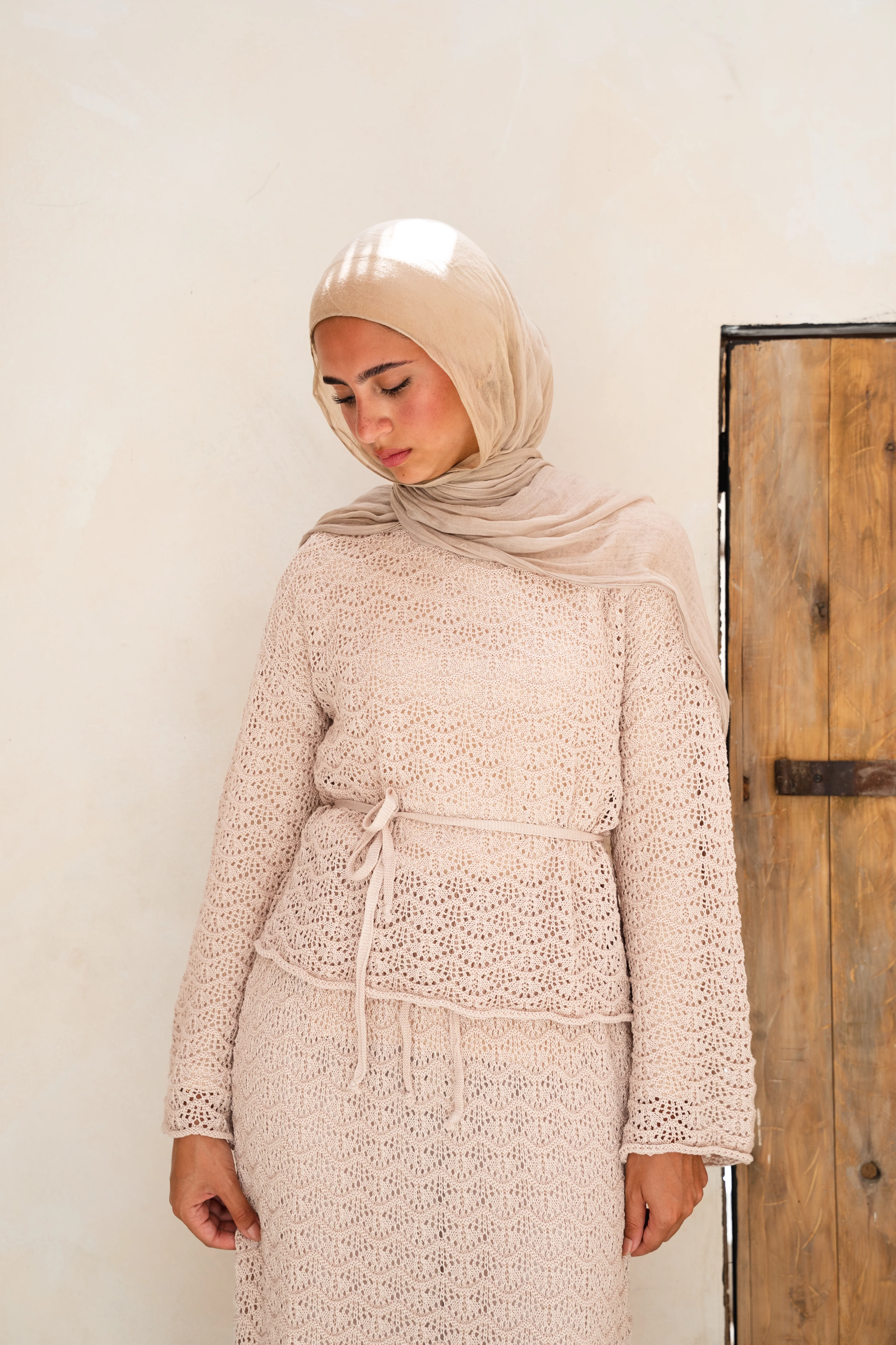 Seashell Crochet Set in Beige - Image 6