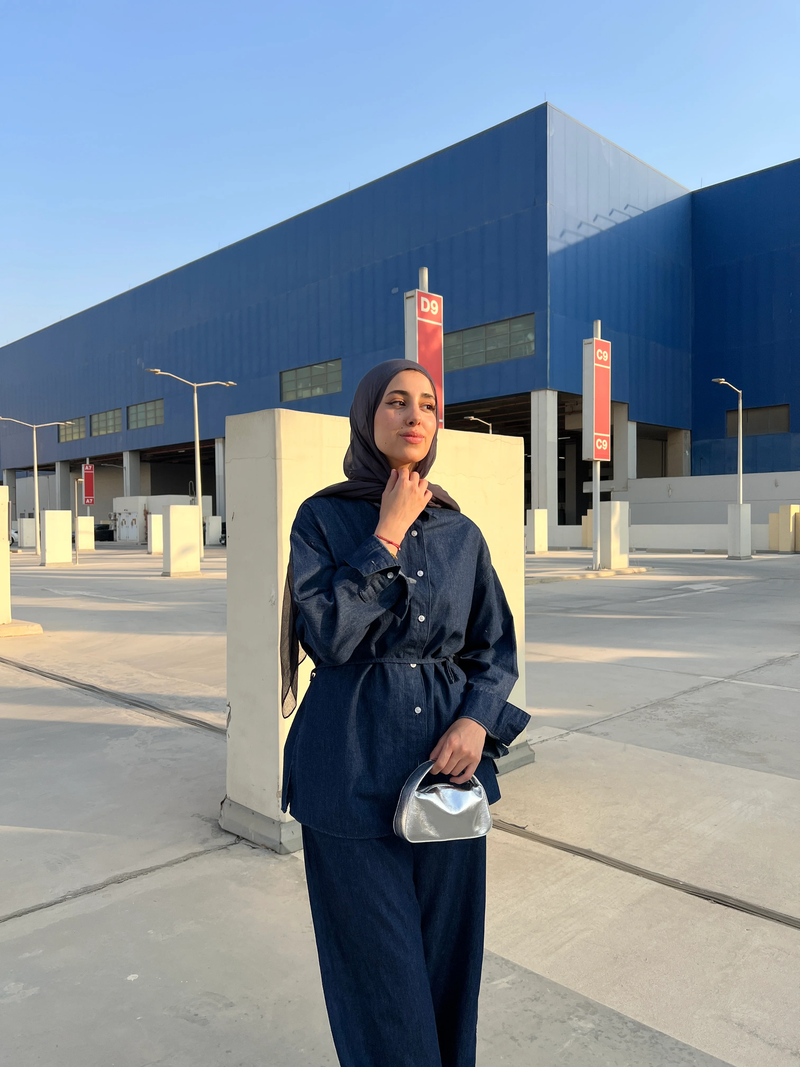 Soft denim set in navy blue - Image 10