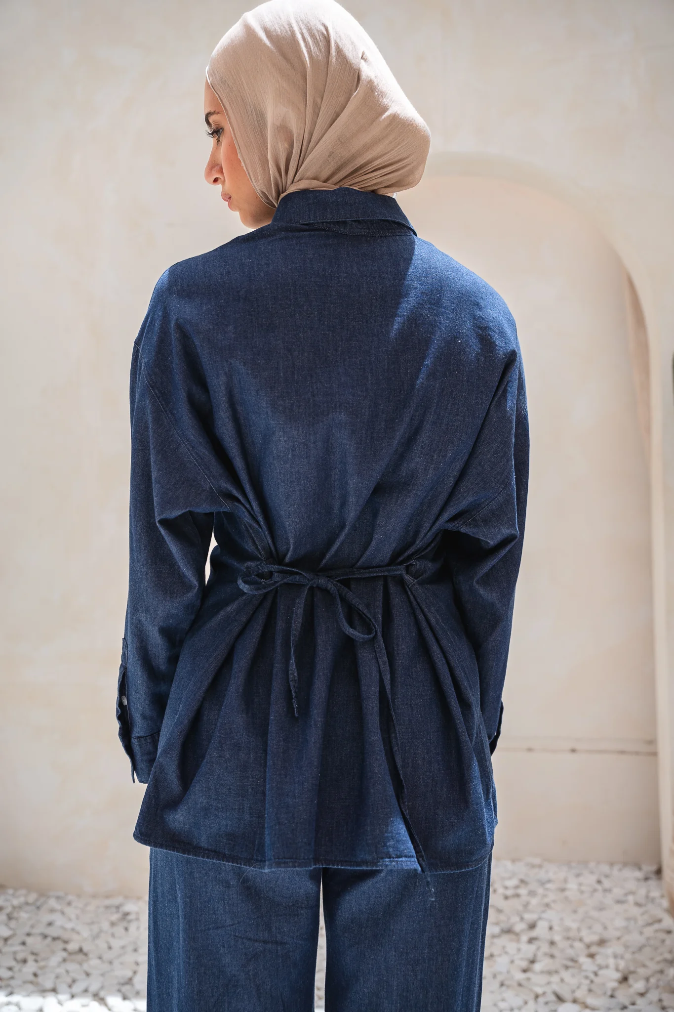Soft denim set in navy blue - Image 7