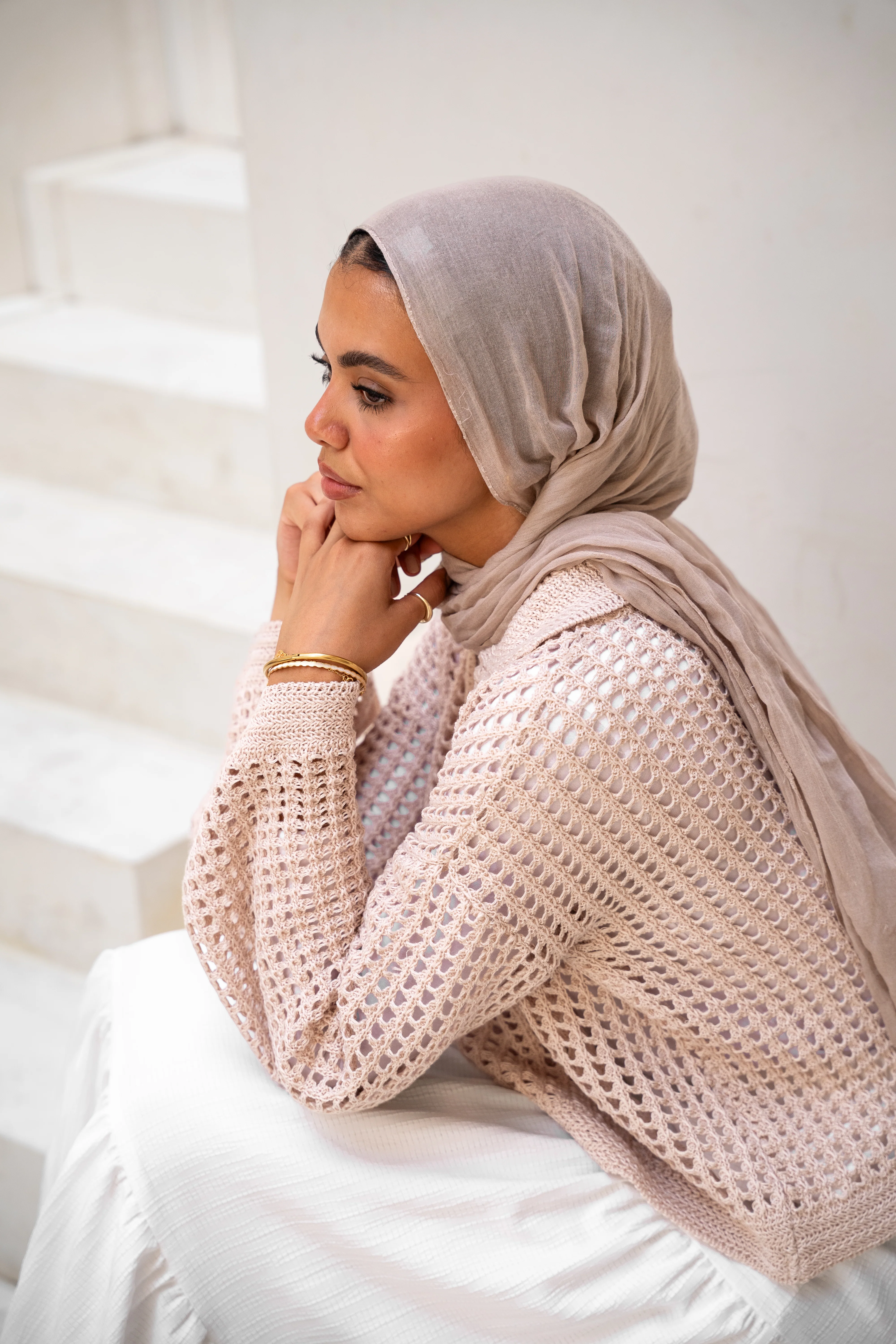 Sunset Walk Crochet Top in Beige - Image 4
