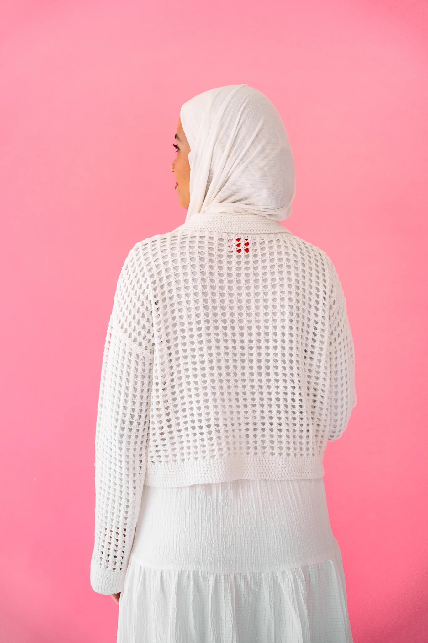 Sunset Walk Crochet Top in White - Image 9